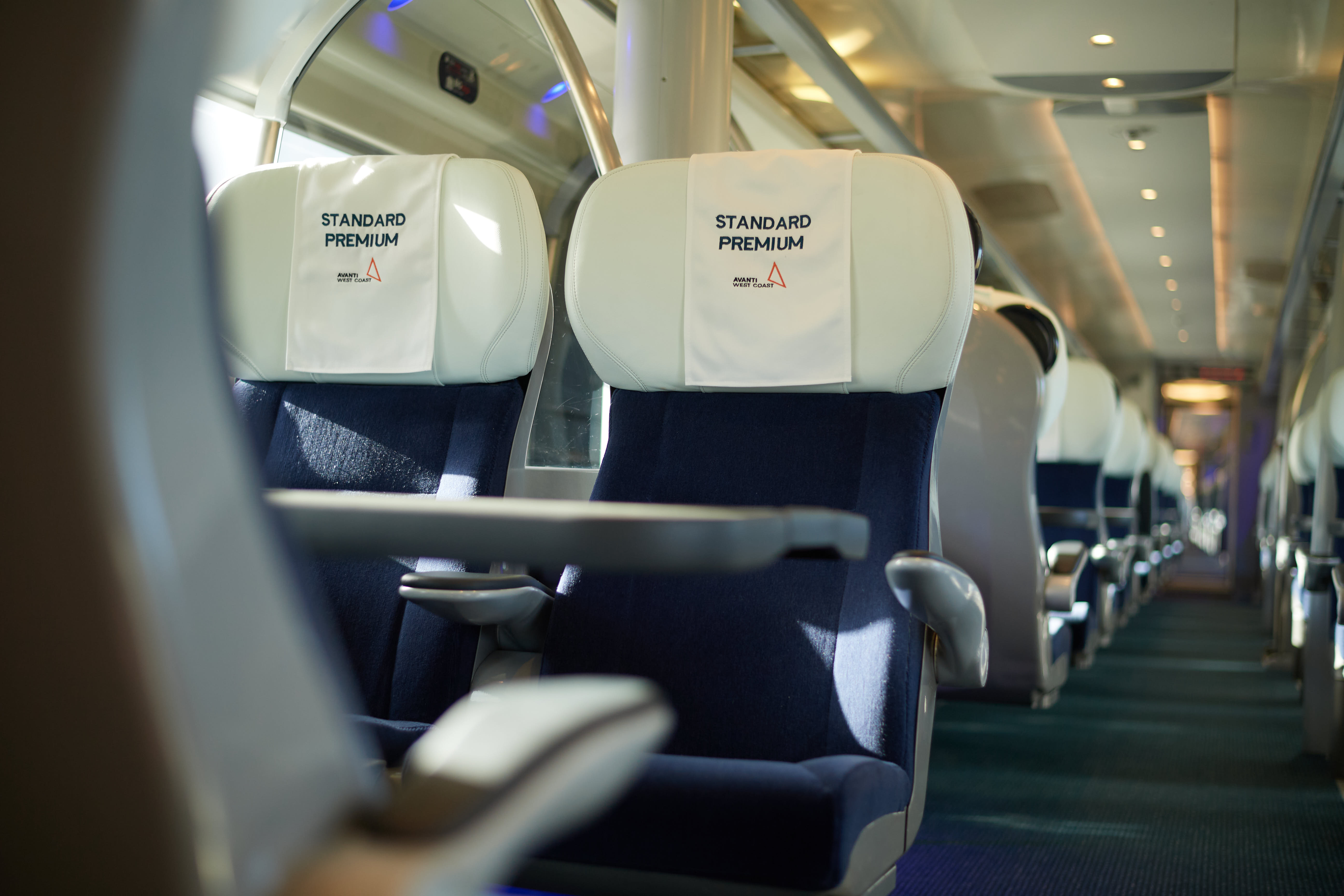 Standard premium seats on a Pendolino train