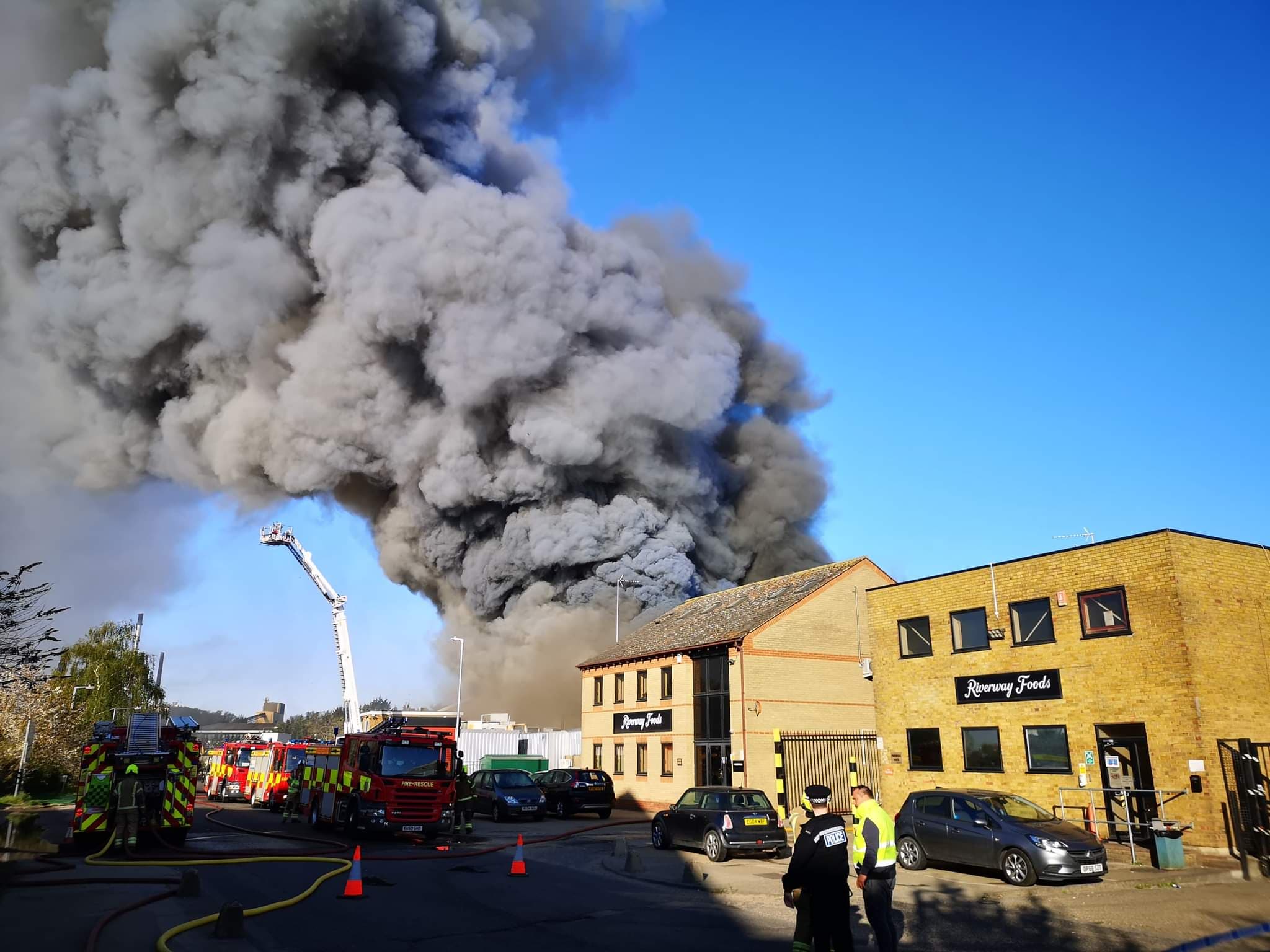Firefighters were called to a fire in an industrial building on River Way, Harlow
