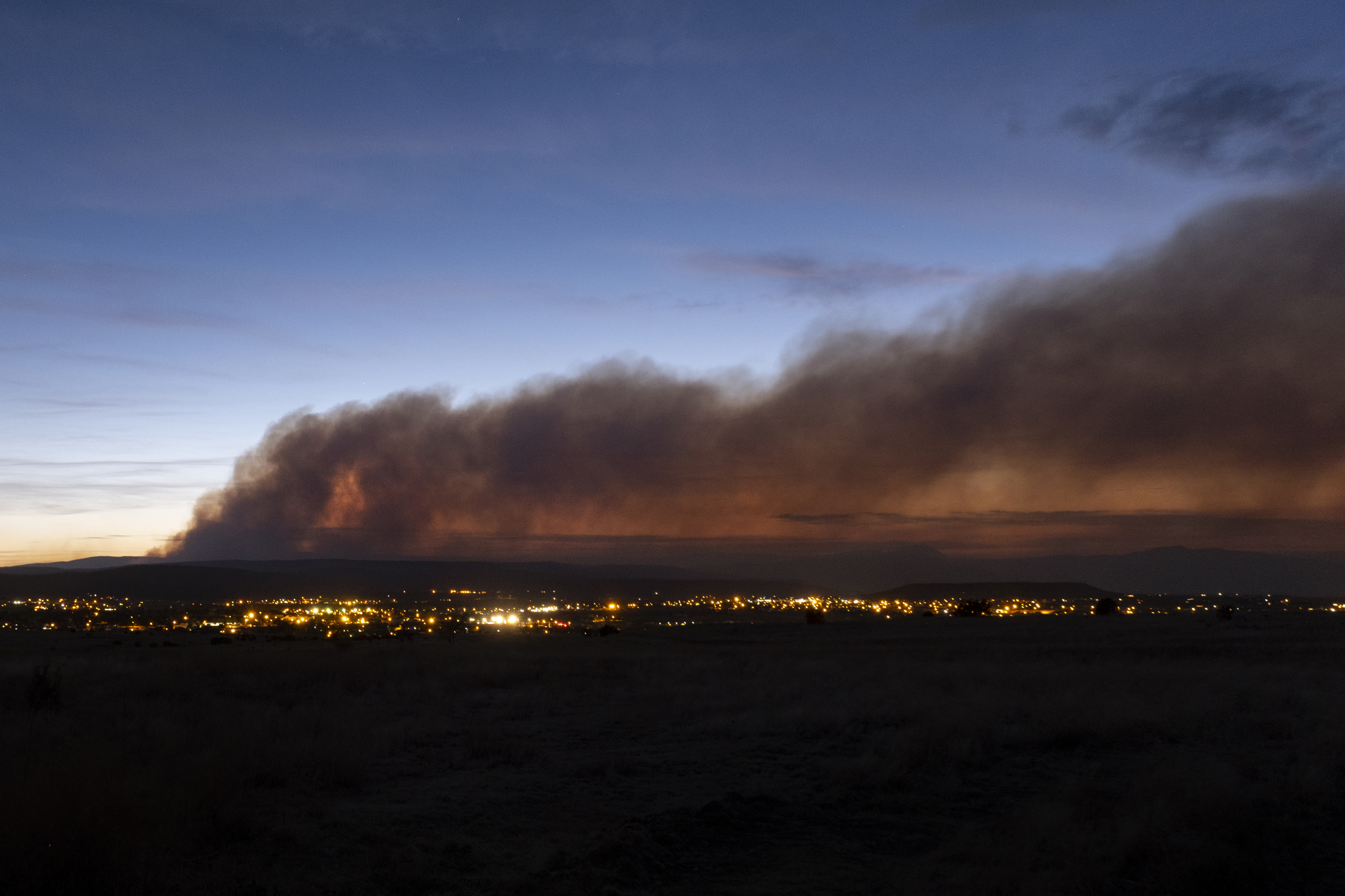 Smoke from the Calf Canyon/Hermits Peak Fire drifts over Las Vegas, New Mexico
