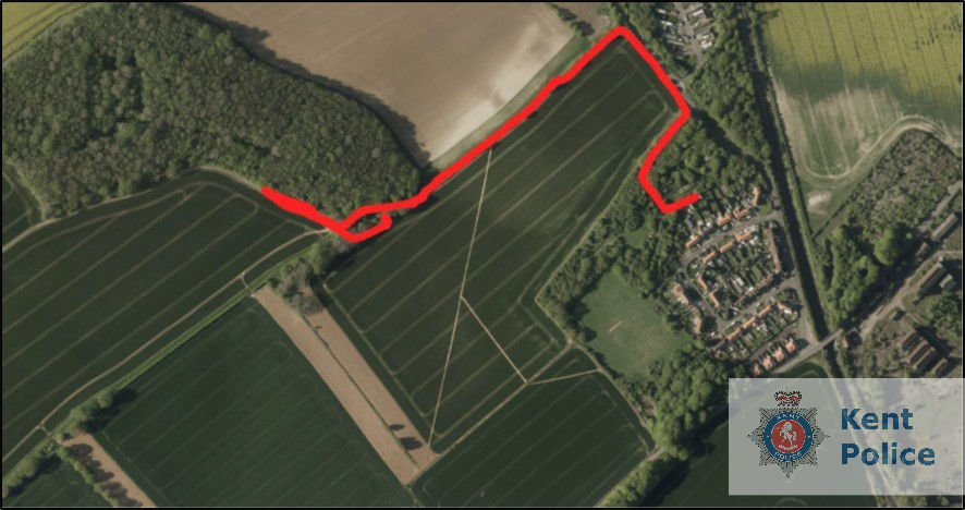 The map of the final route taken by Julia James, mapped using data from her smart watch (Kent Police/PA)