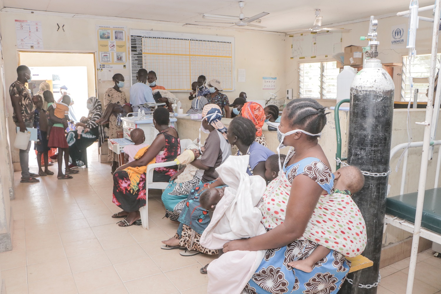 Queue of patients