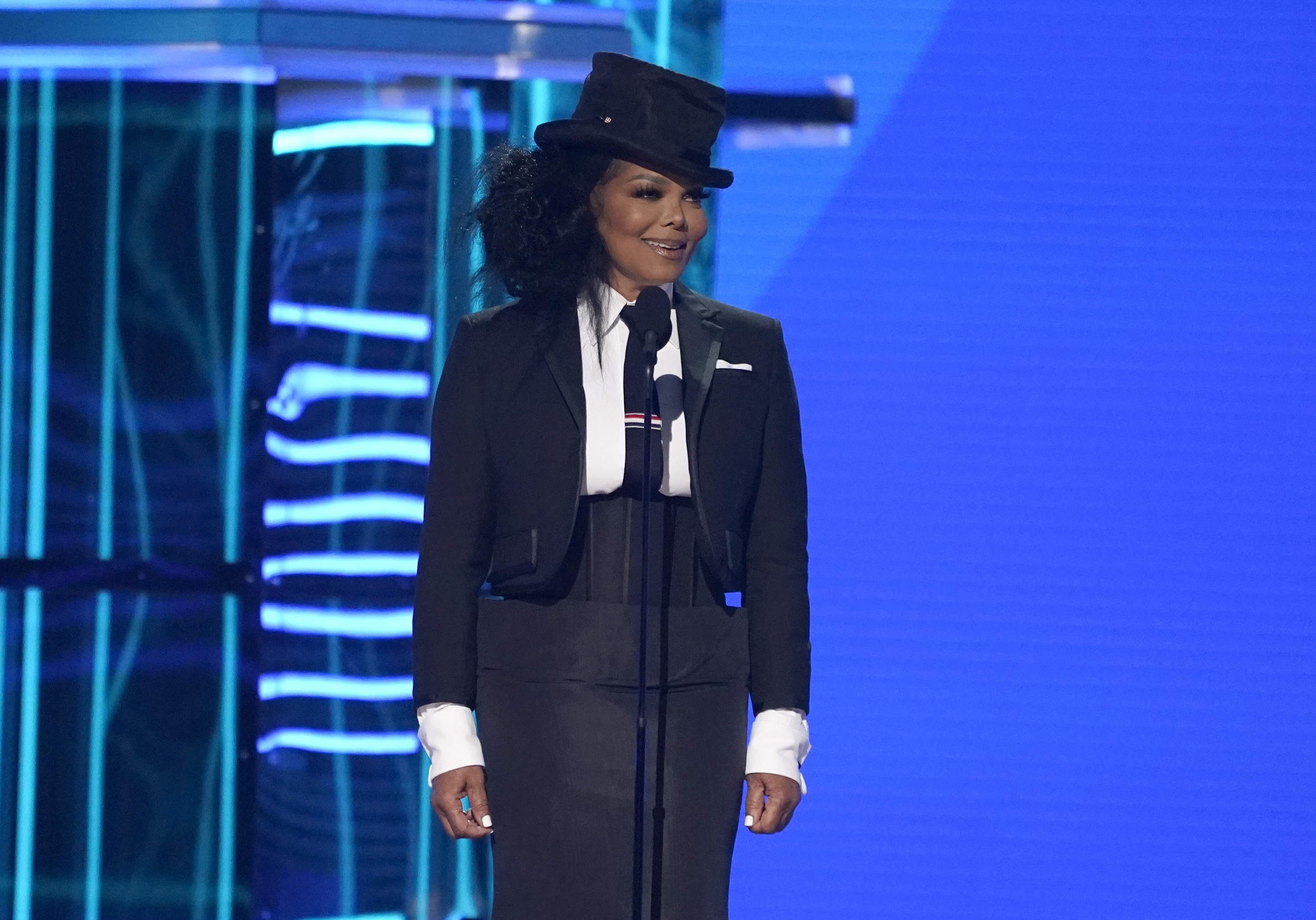 Janet Jackson introduces the Icon Award at the Billboard Music Awards