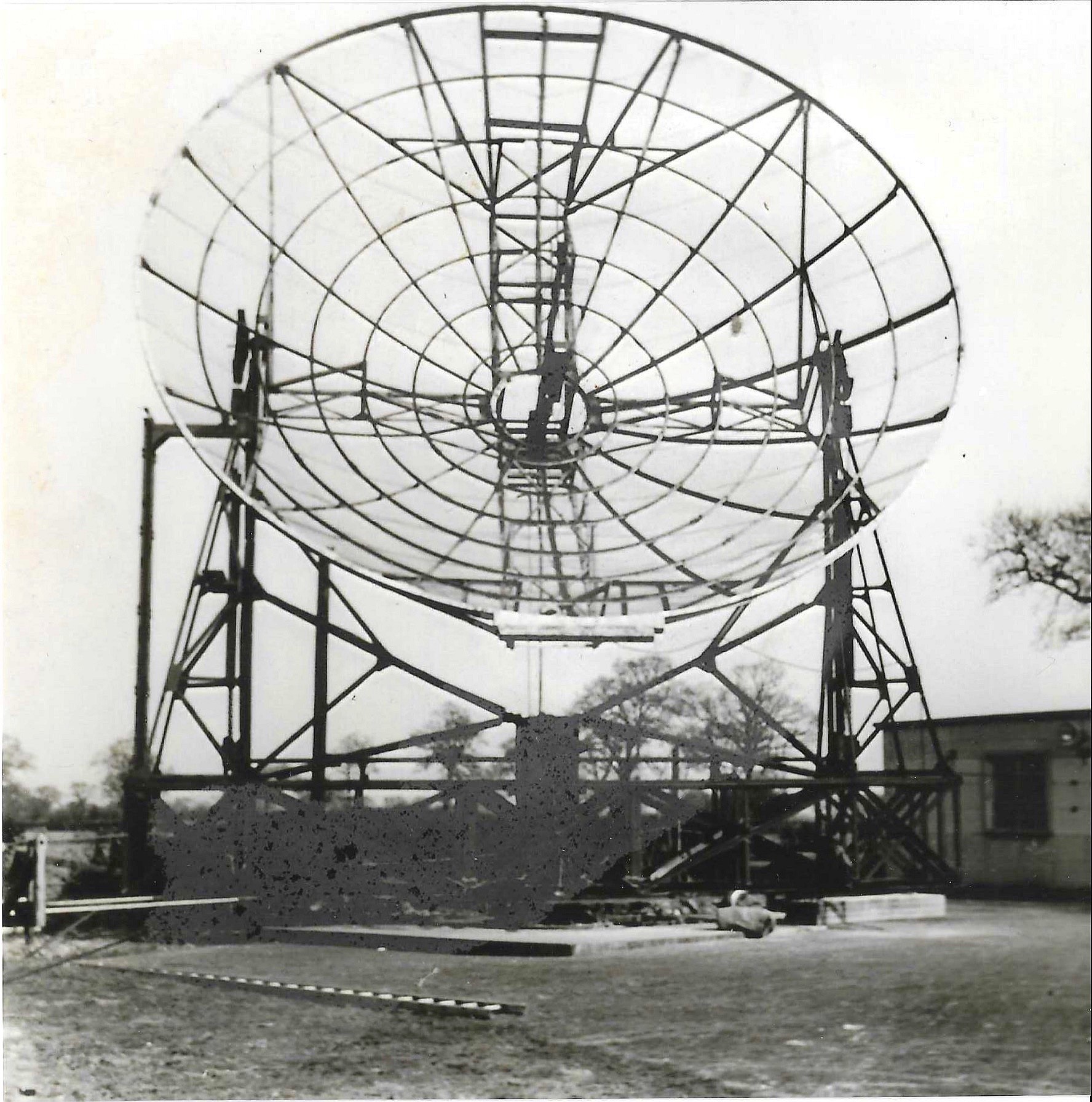 A picture taken by trainee engineer Barry Wade showing construction of a prototype of the telescope at Jodrell Bank in the early 1950s (Isabel Hunt/PA)