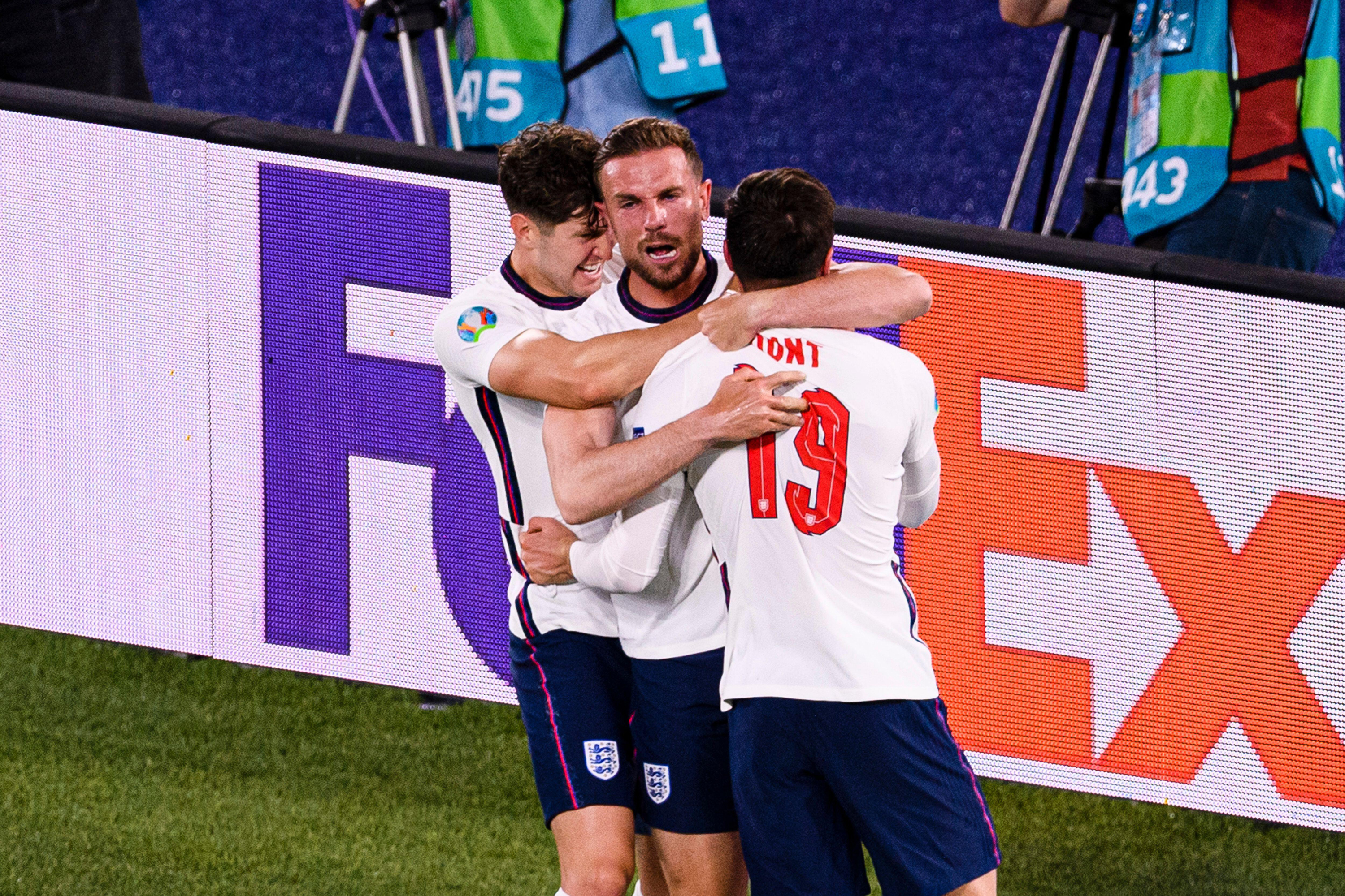 Henderson celebrating with team mates