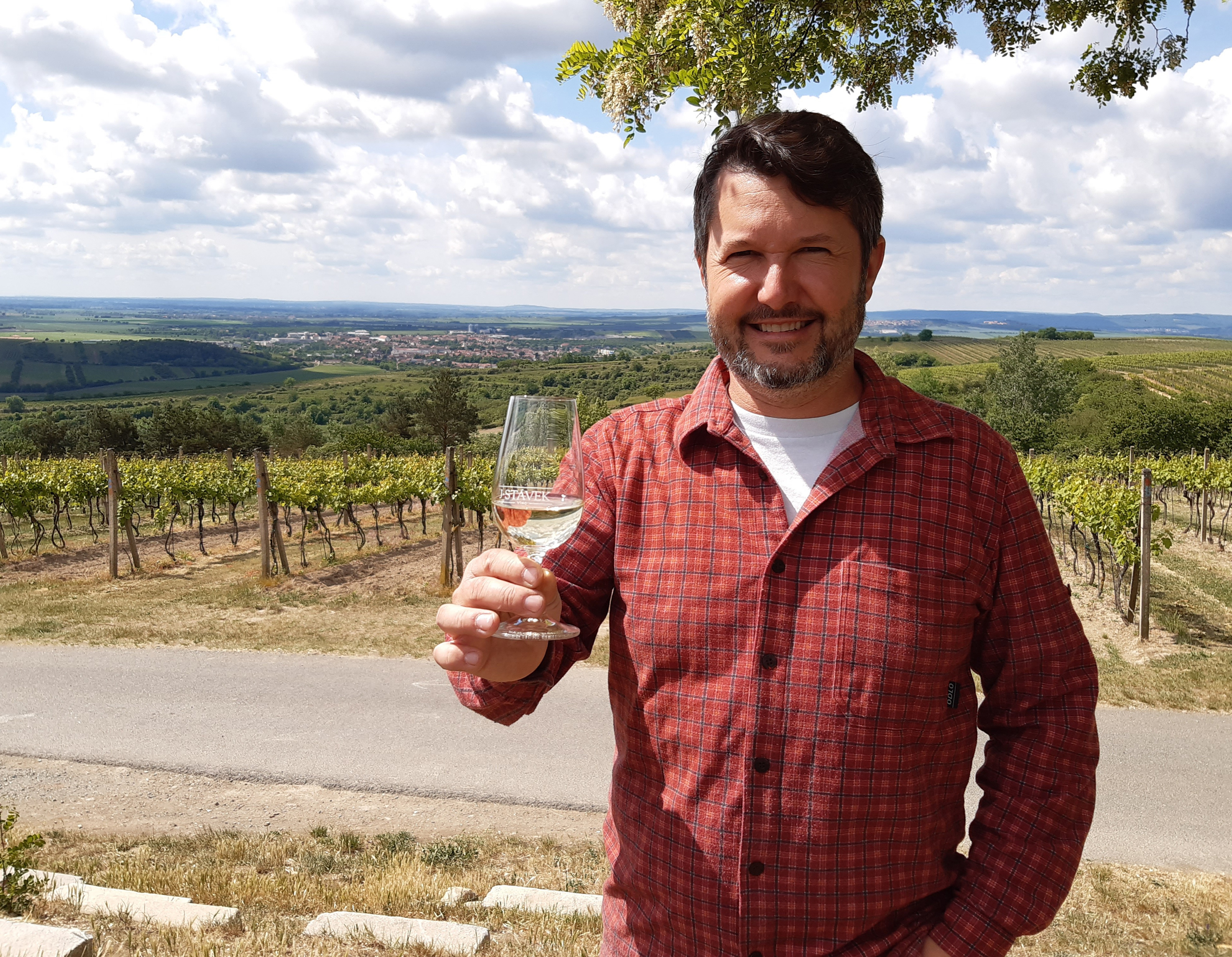 Jan Stavek, a fourth generation wine grower, toasts another bumper crop (Chris Wiltshire/PA)