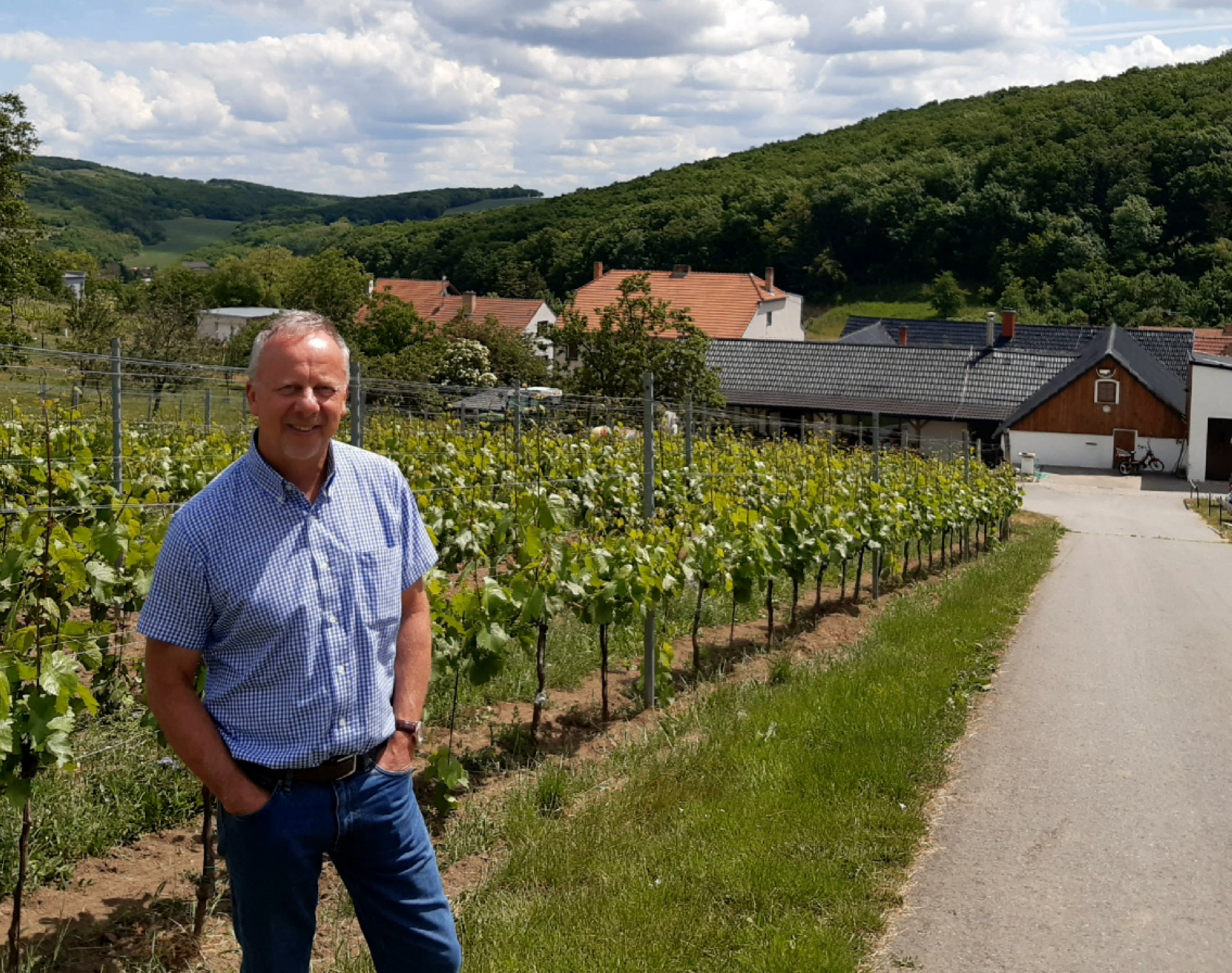 Chris Wiltshire outside the Stavek winery, which hosts regular wine tasting sessions (Chris Wiltshire/PA)