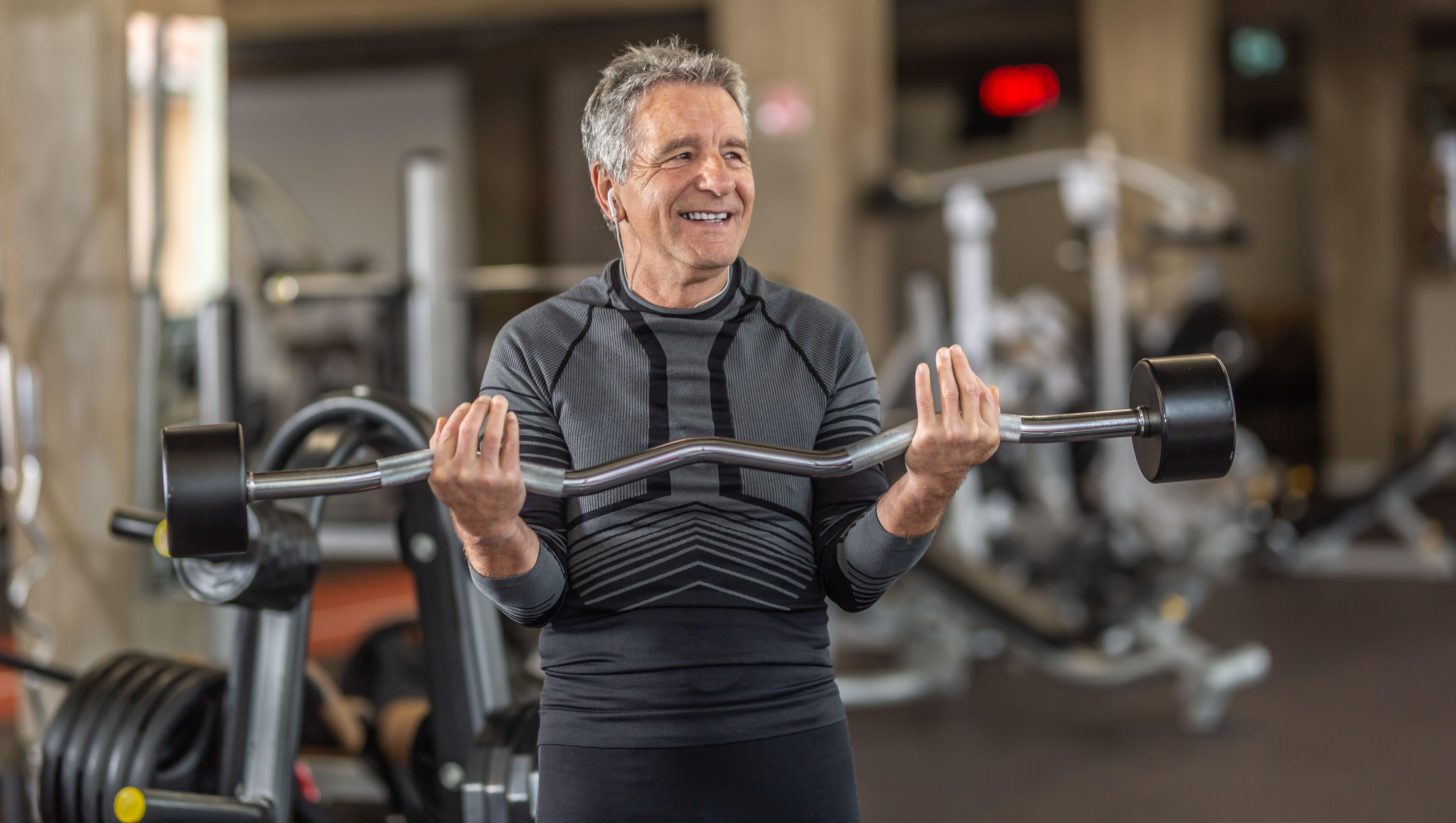 Man working out at the gym