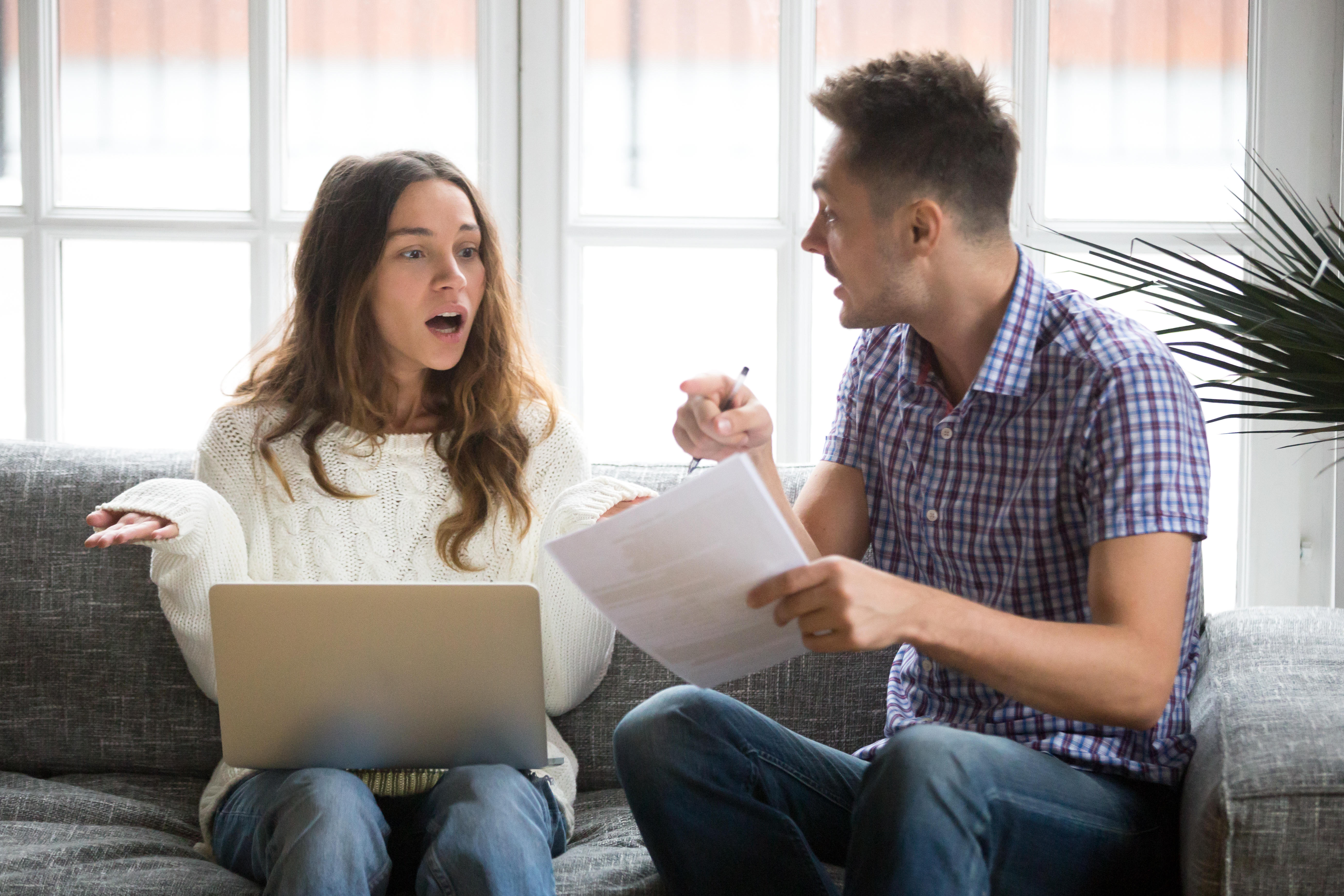 Couple having an argument at home