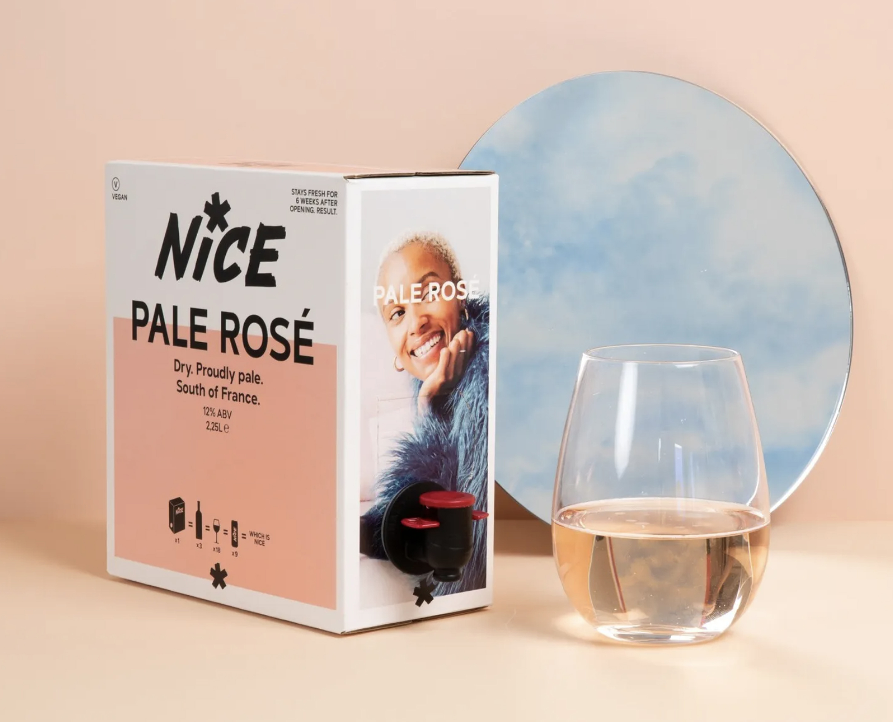 NICE Pale Rose Wine in a Box, South of France, NICE