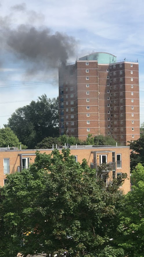 Video shows fire at block of flats in Newham, east London