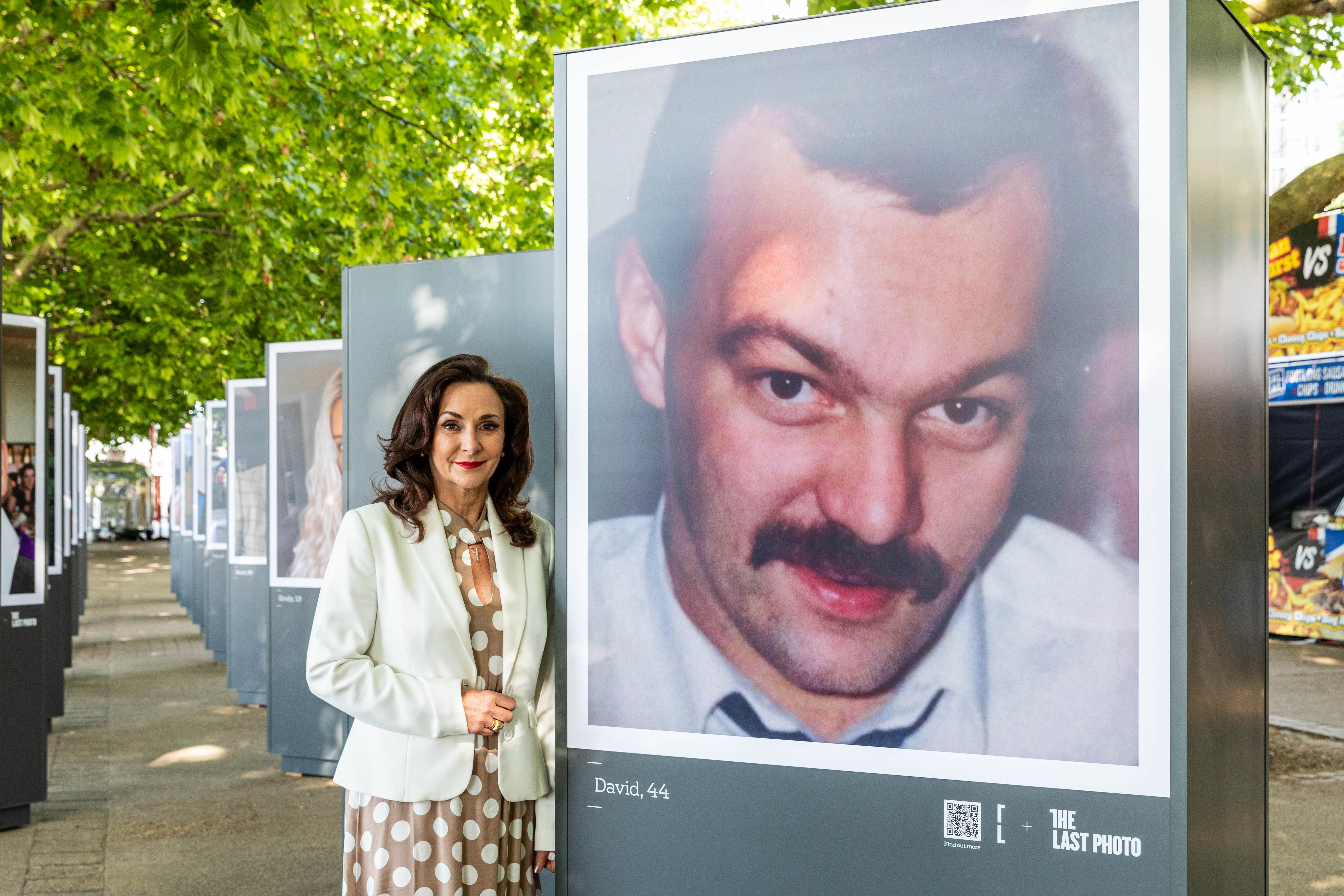 CALM ambassador and TV personality Shirley Ballas by a photograph of her brother David who died by suicide. Harvey Aspell/PA Wire
