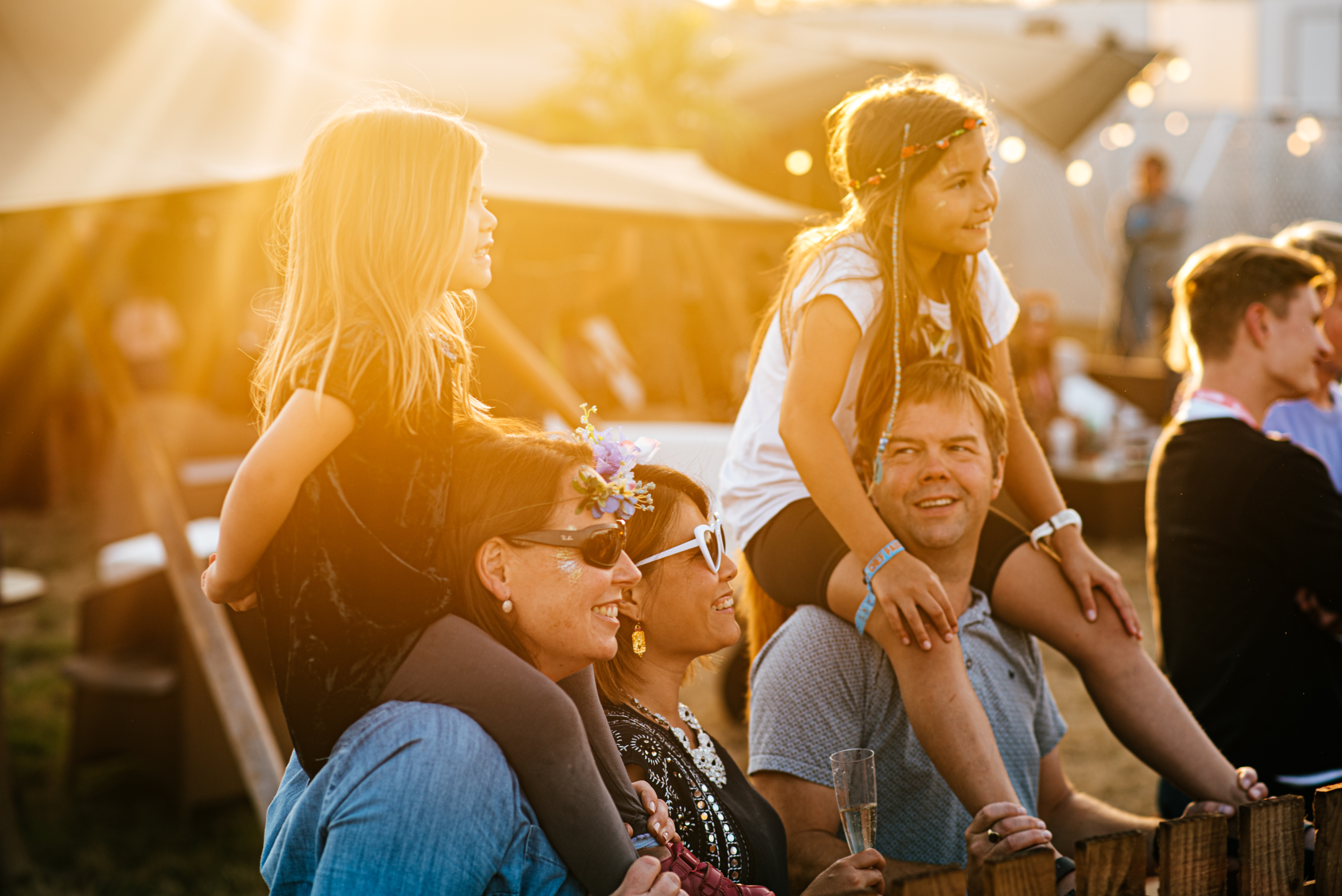 A family at a festival