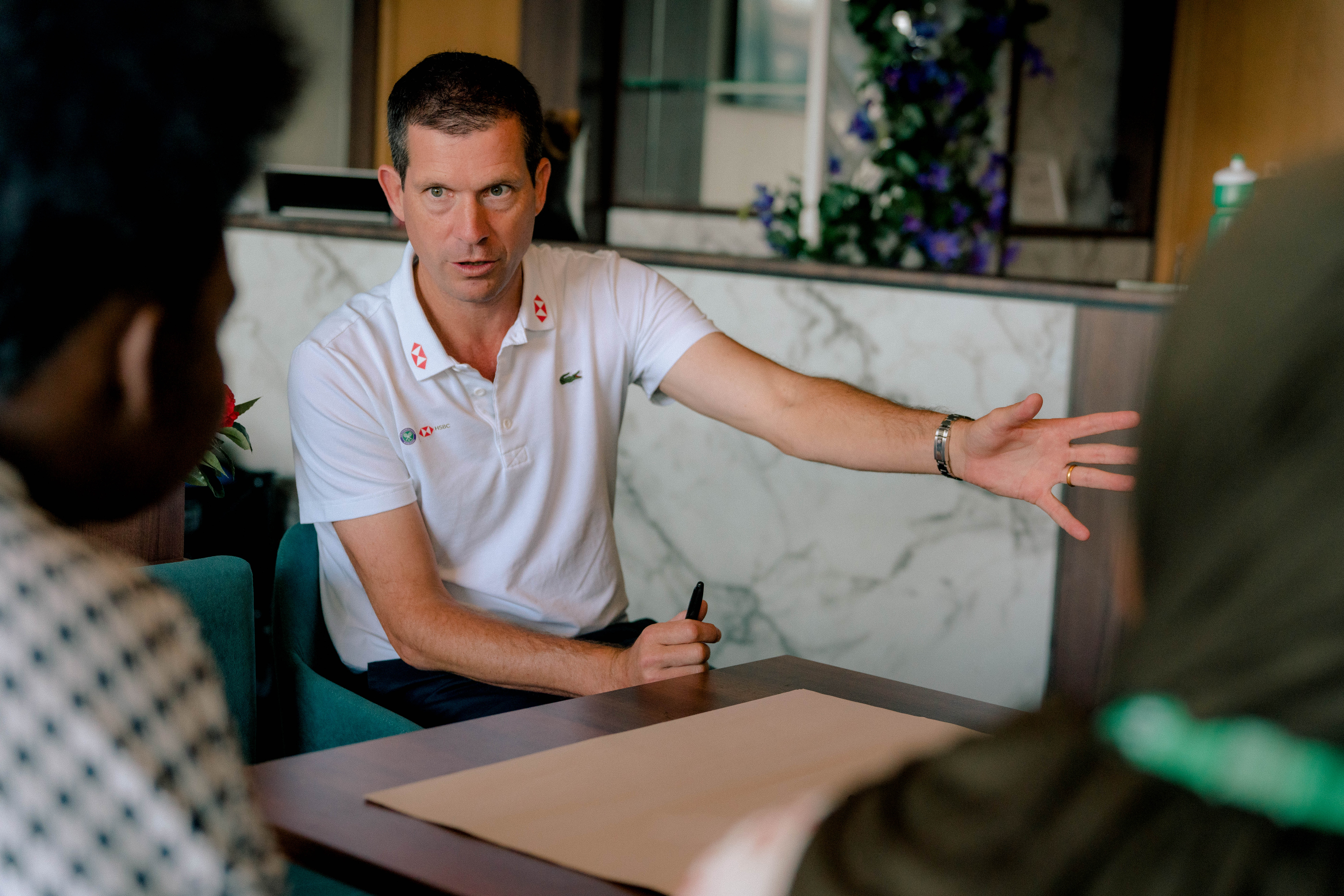 Tim Henman hosts HSBC's World of Opportunity Programme at Wimbledon showcasing the different career opportunities available in sport beyond the court