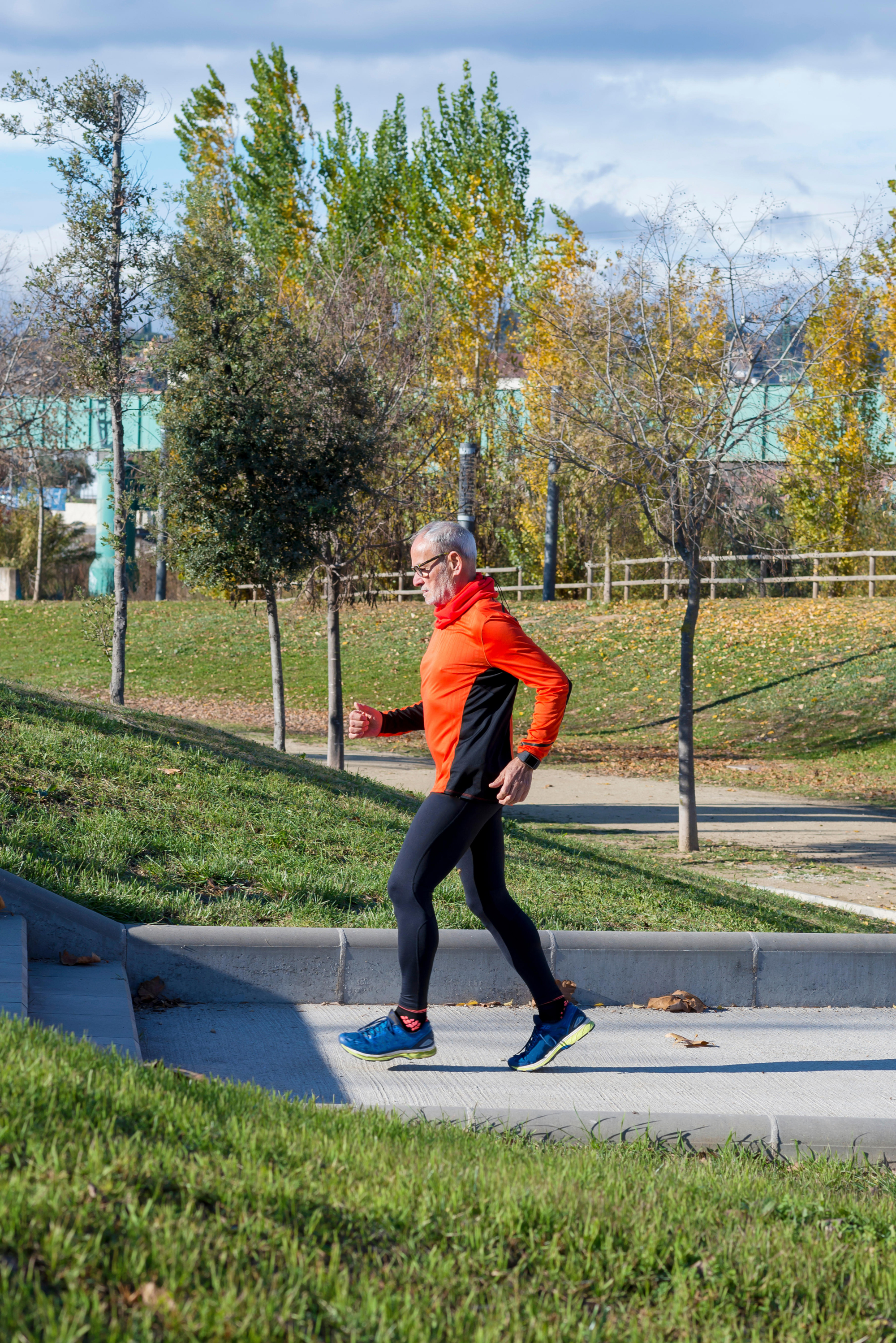 man running in a park