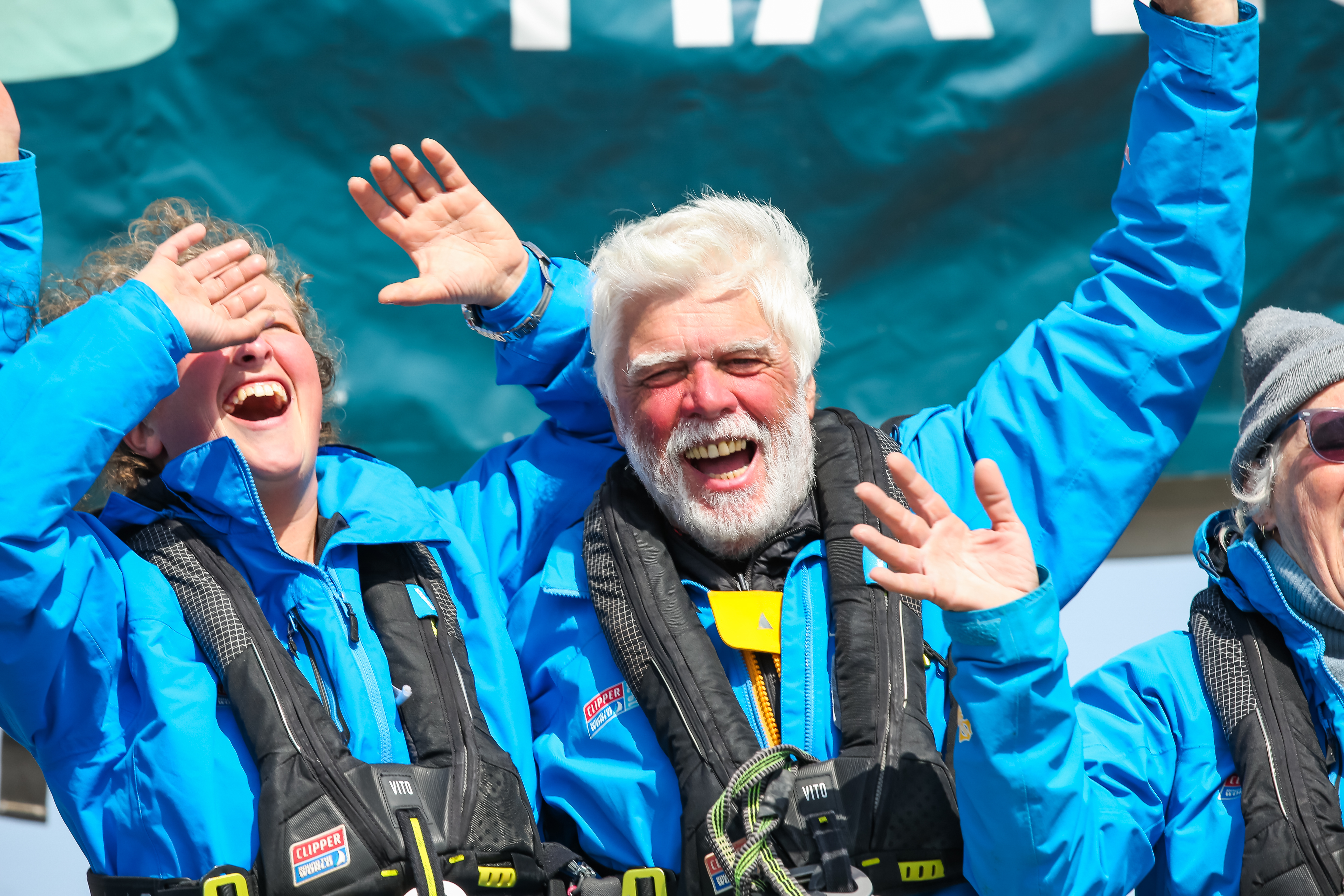 After a 37-day non-stop sail Gerard Doherty said he emerged unshaven looking “like Santa Claus” (Jean-Marcus_Strole_Photography/ClipperRace/PA)