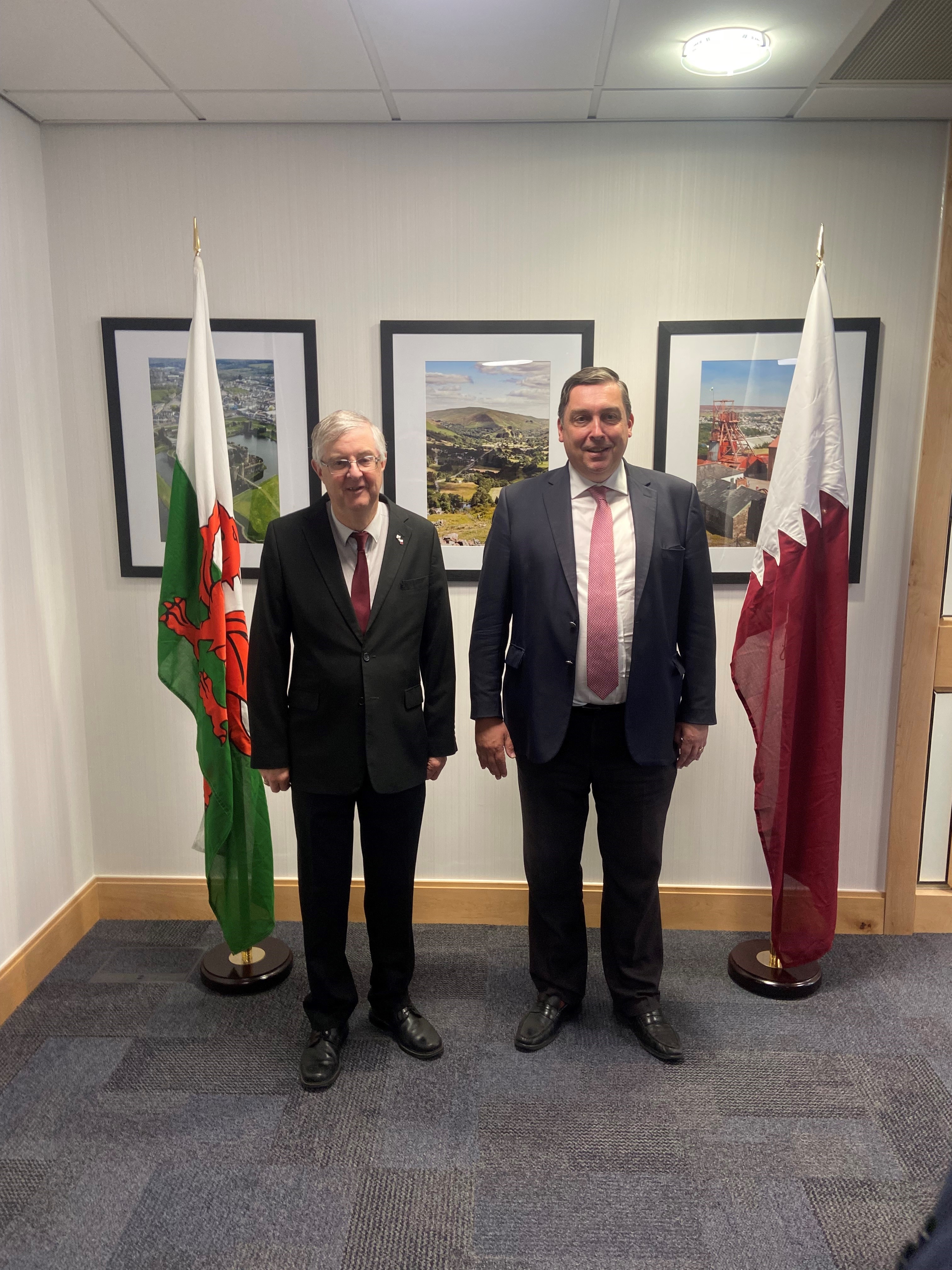 Mr Wilks met with Wales First Minister Mark Drakeford during a visit to Cardiff (Foreign, Commonwealth and Development Office/PA)