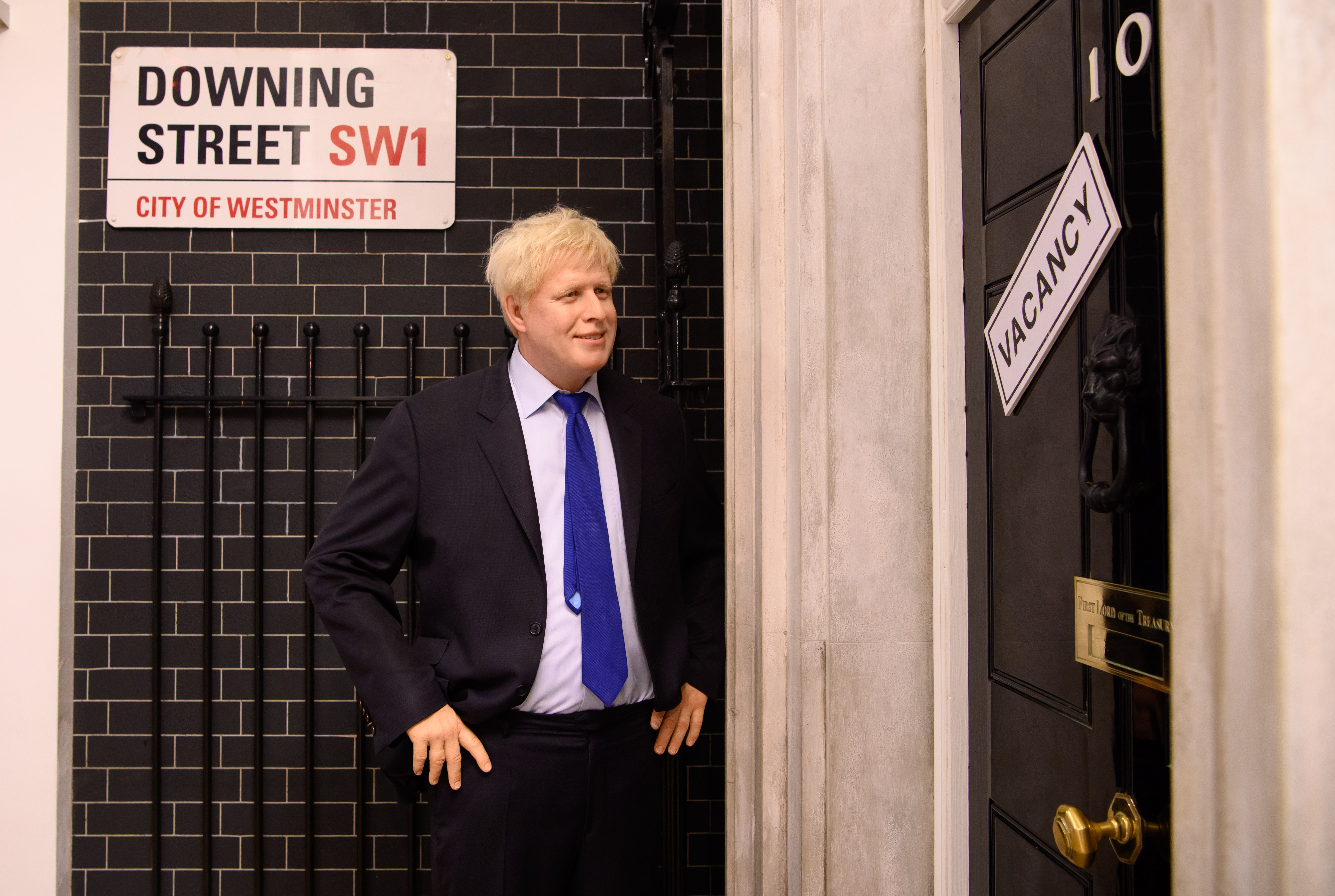 Madame Tussauds in London updated their number 10 Downing Street display with a sign saying "vacancy".