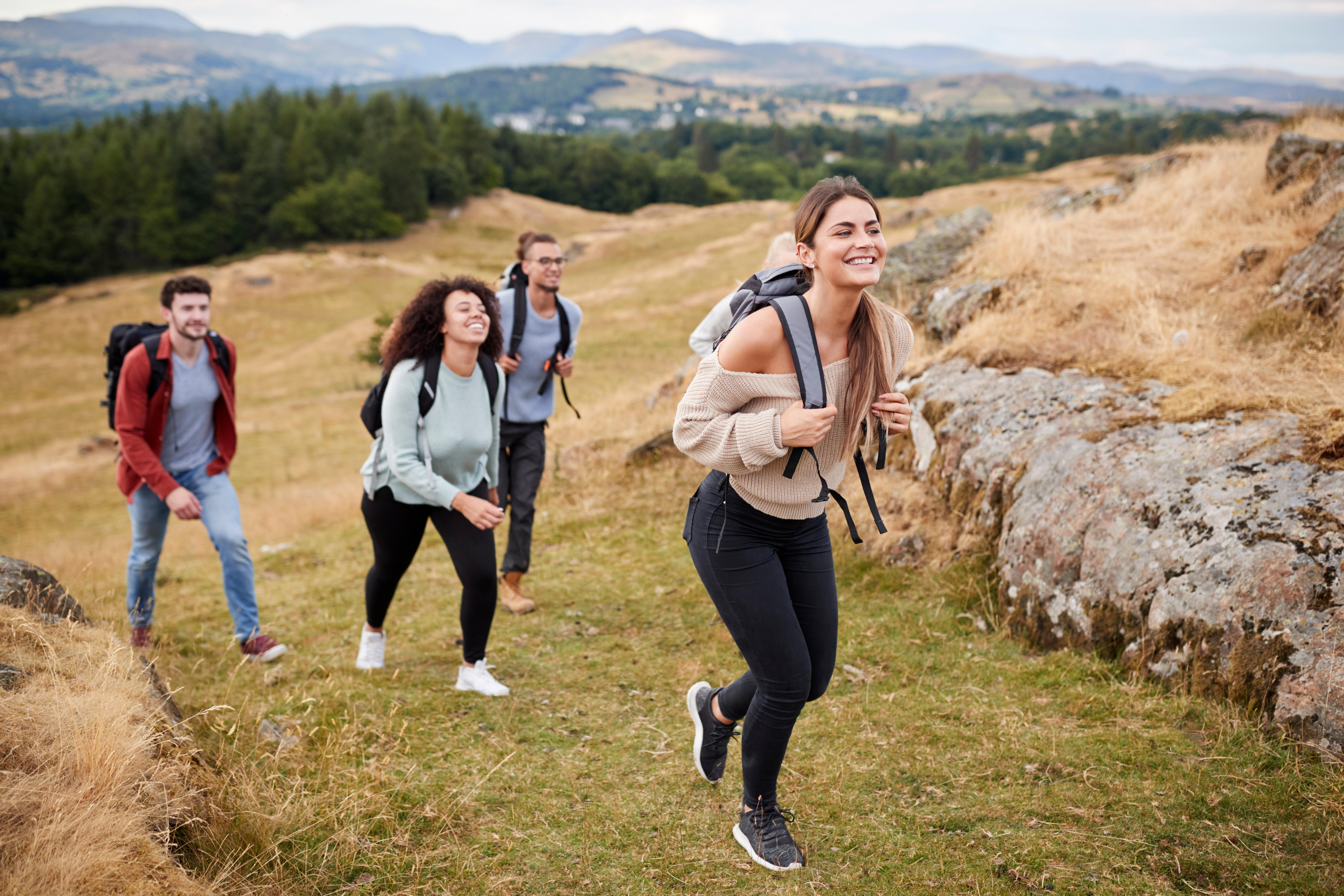 Friends out for a hike