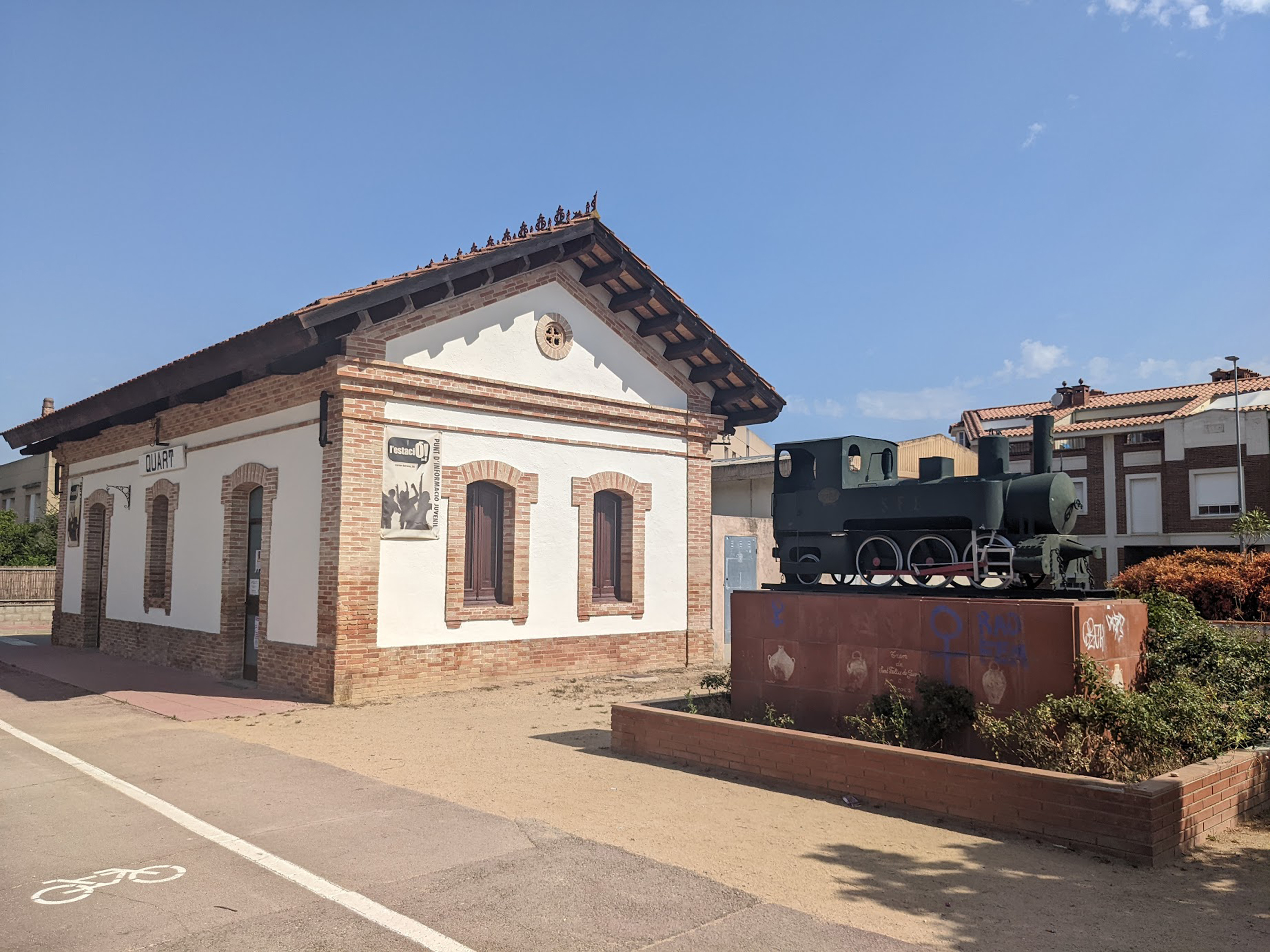 Former Quart railway station on the Via Verde Girona (Jonjo Maudsley/PA)