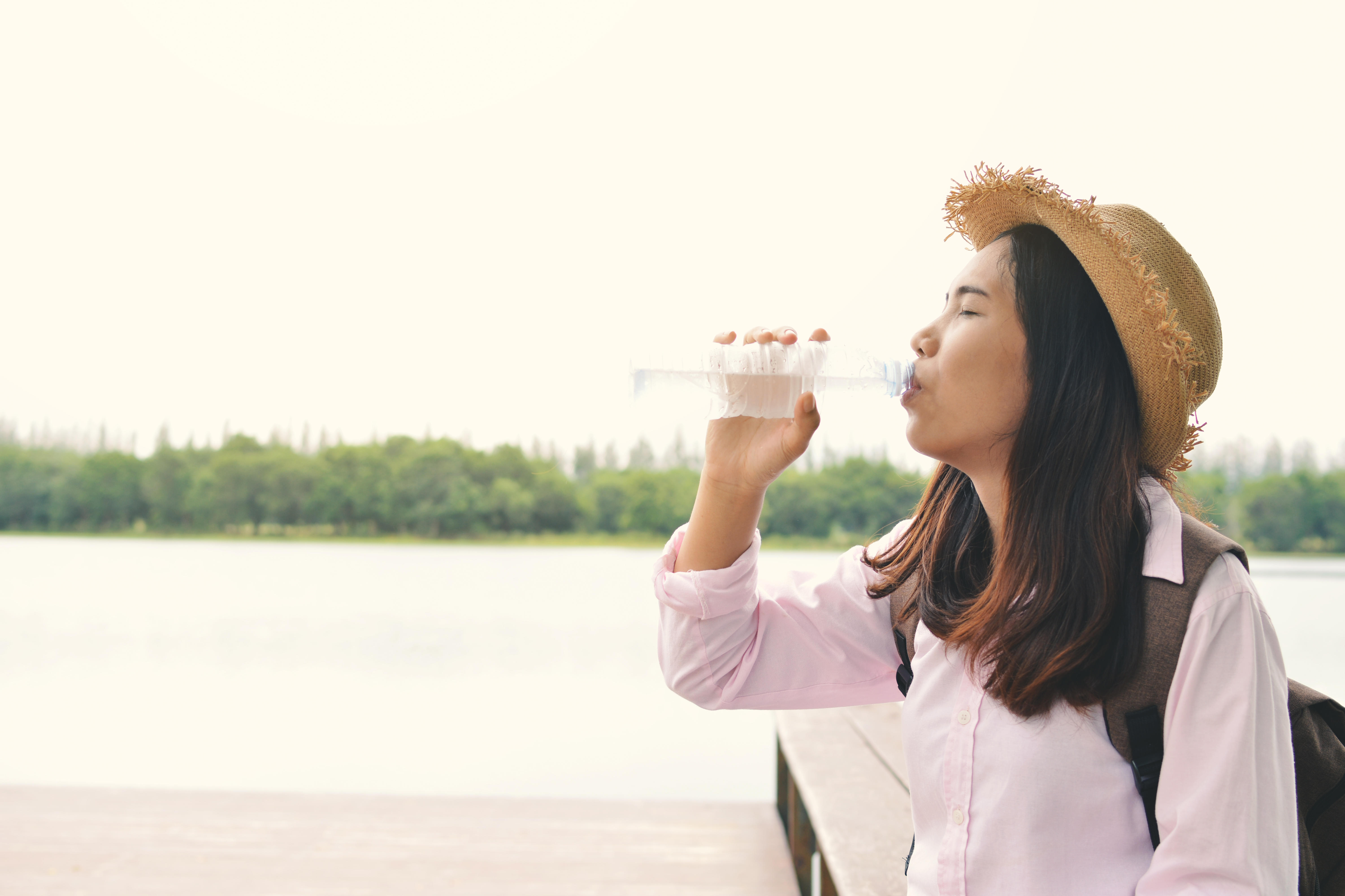 Woman drinking water