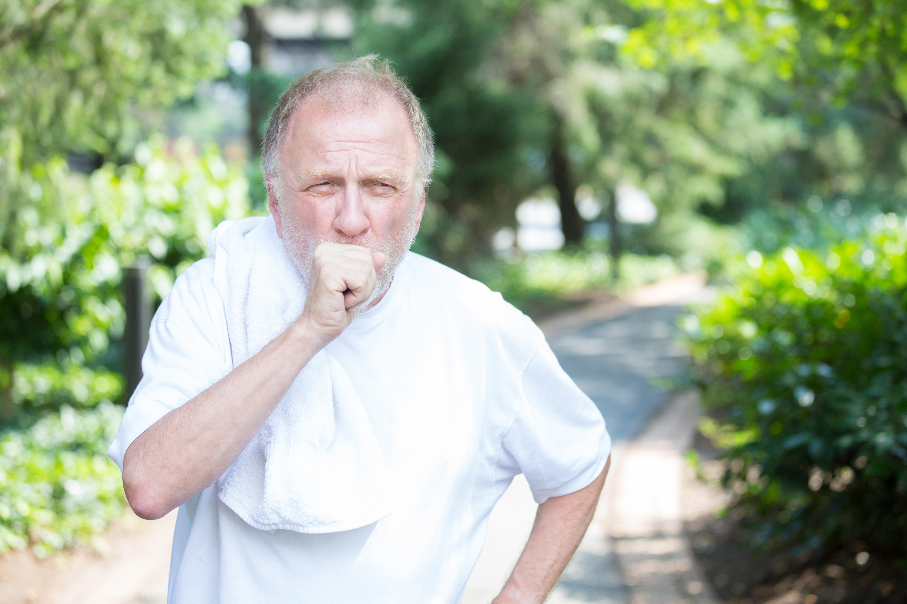 Man experiencing breathlessness