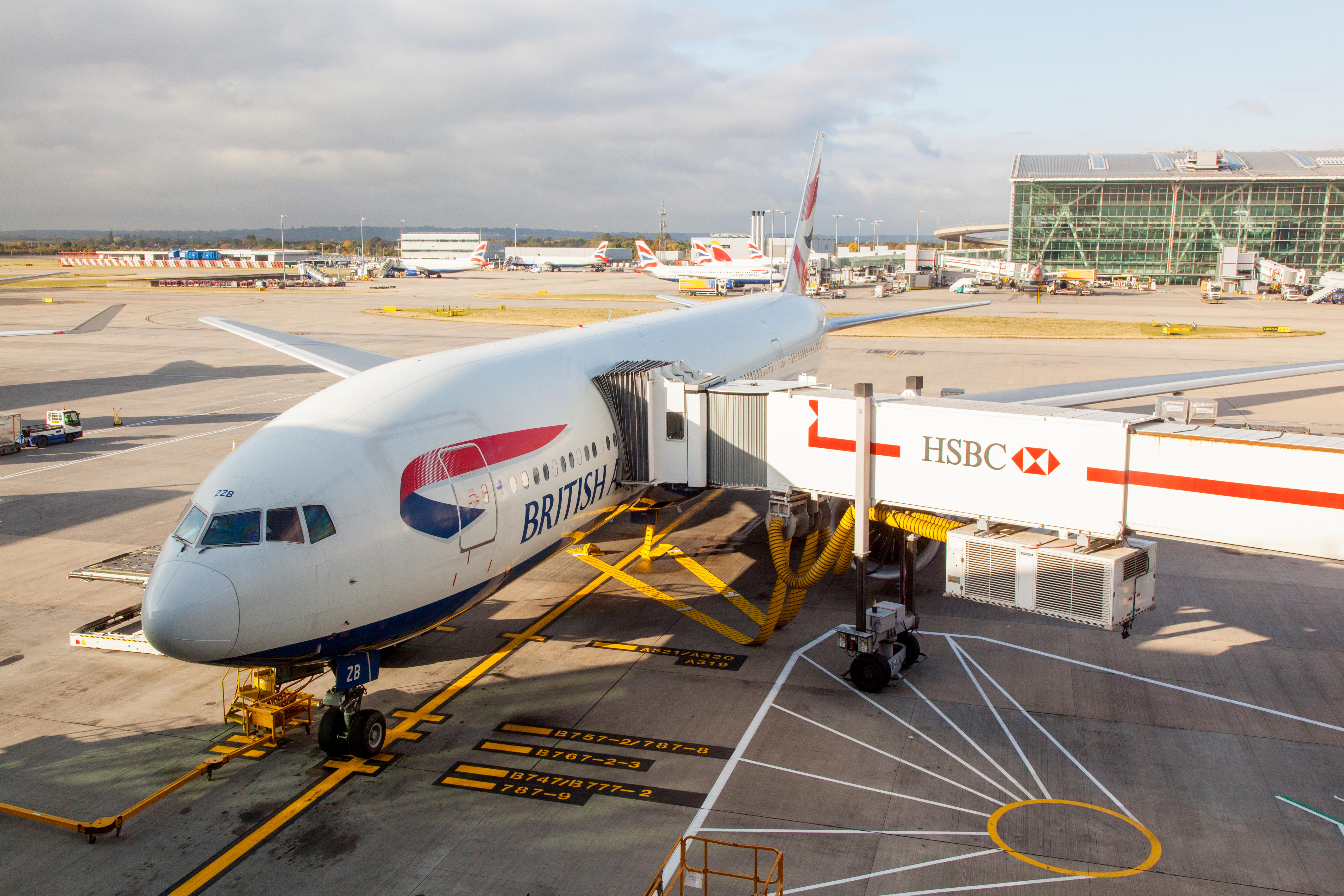 A British Airways plane at Heathrow