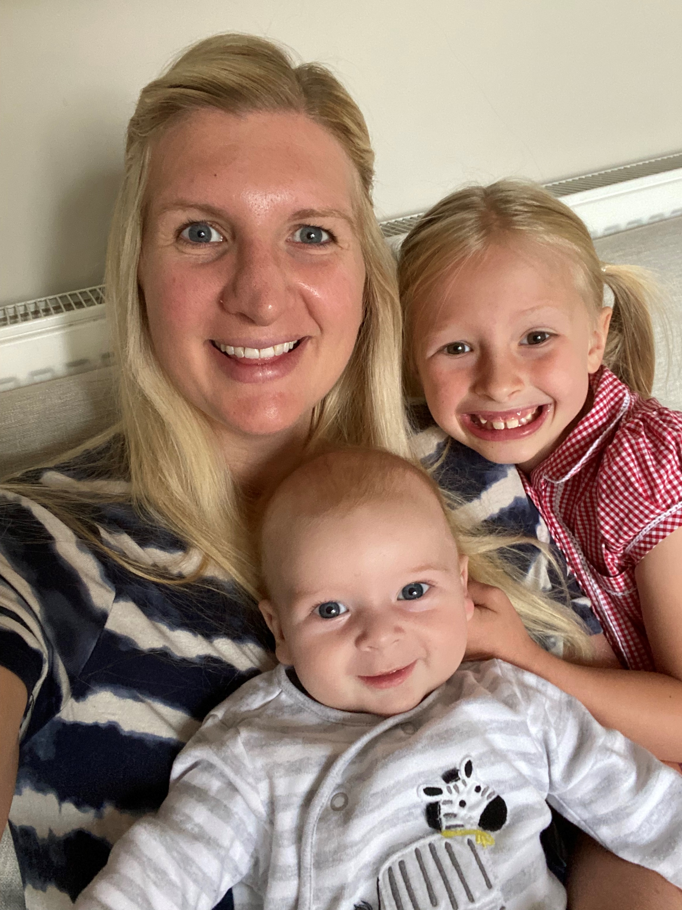 Becky Adlington at home with her kids Summer and Albie