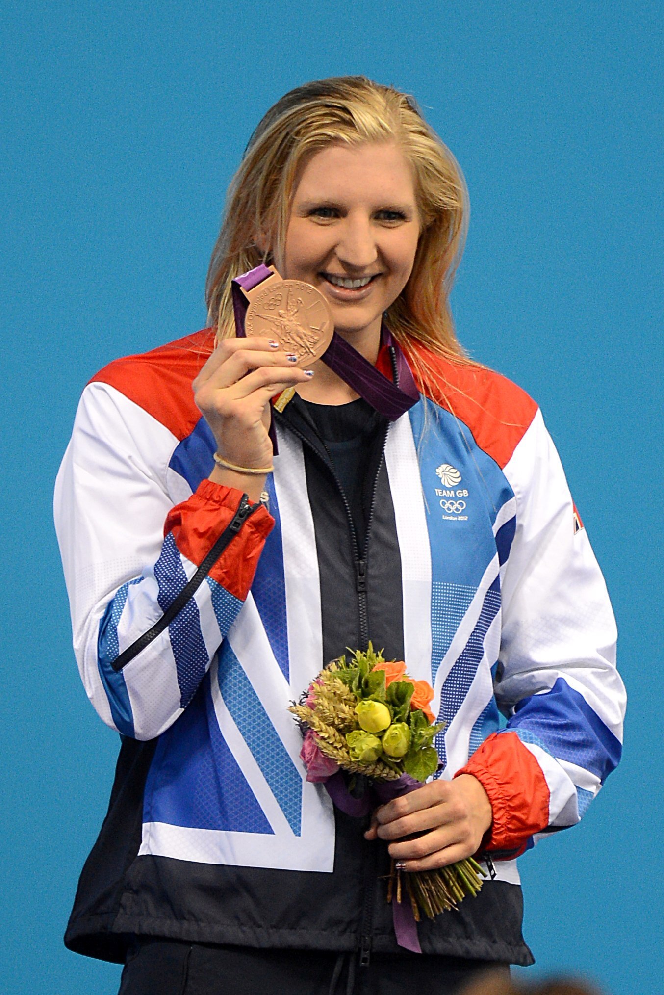 Becky Adlington with a bronze medal at the London 2012 Olympics