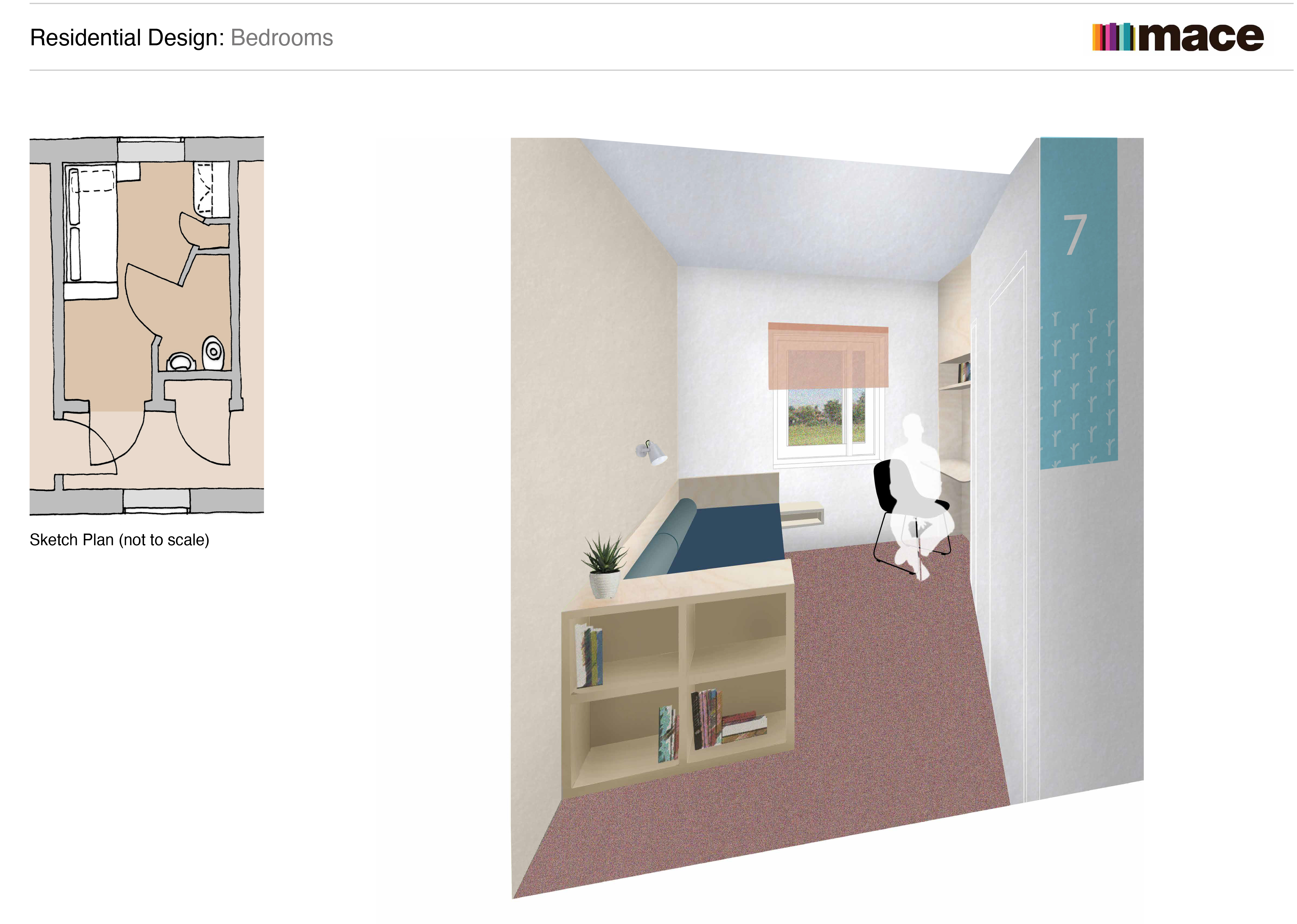 Artist impression of how the bedrooms, social spaces and classrooms of the Medway secure school could look once it opens - the first secure school in the UK