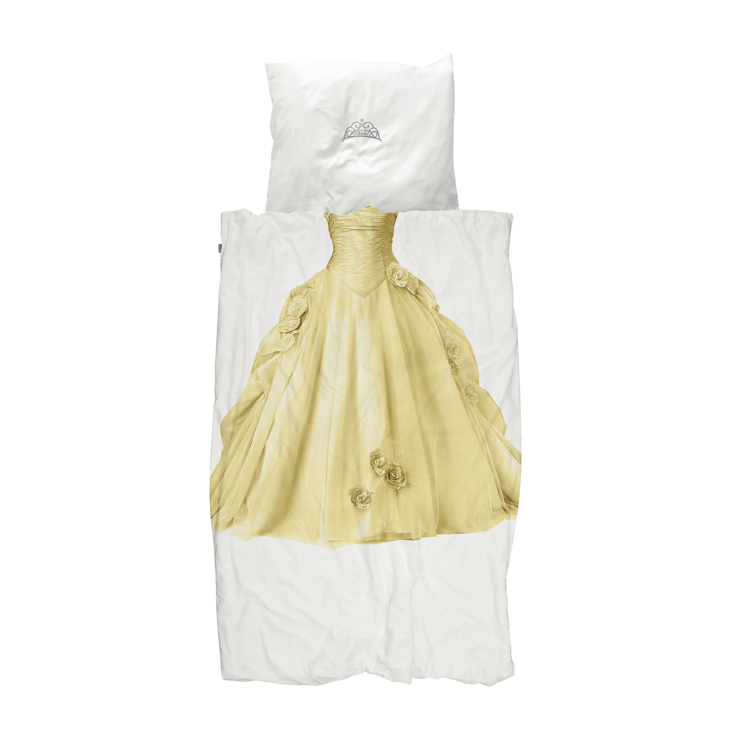 Snurk Childrens Princess Duvet Bedding Set in Yellow, Cuckooland
