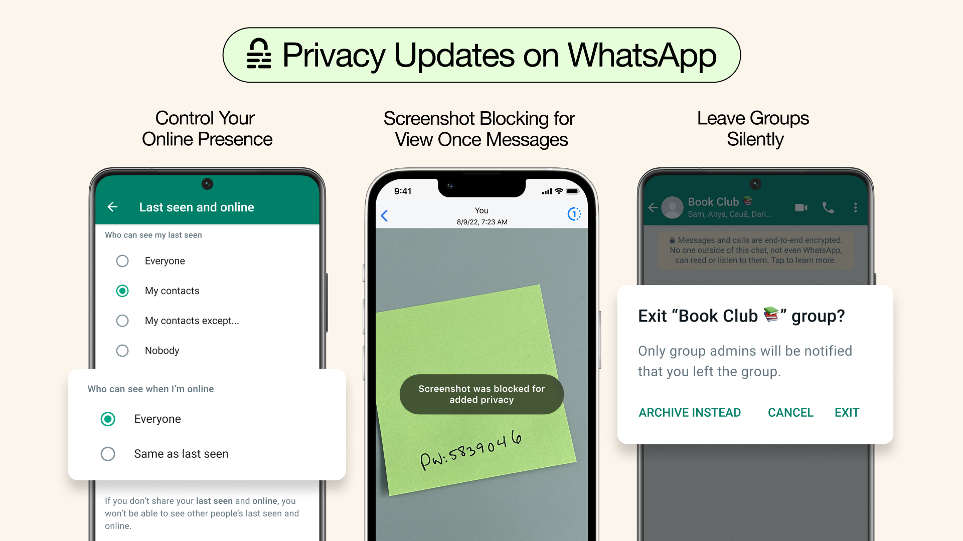 The trio of new privacy features being introduced to WhatsApp 