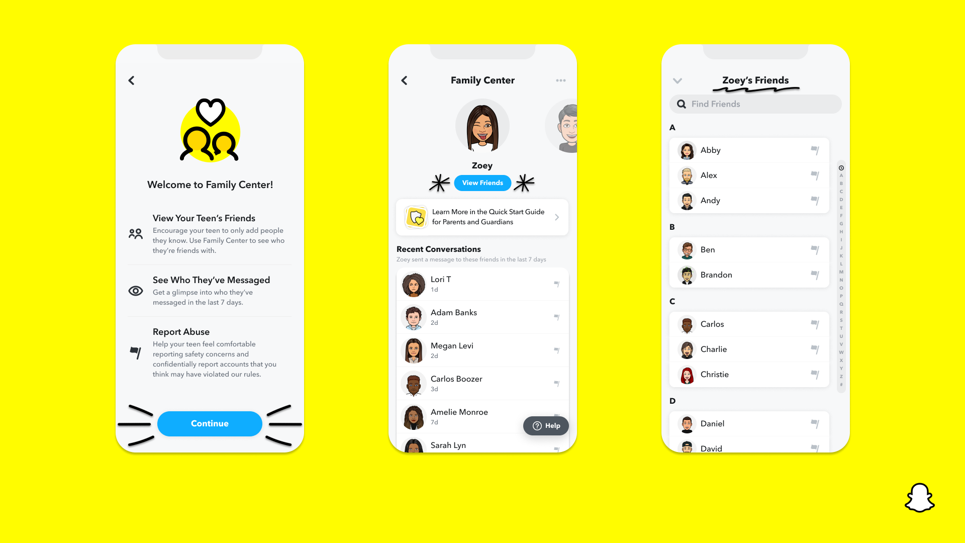 Snapchat's new Family Centre tool for parents