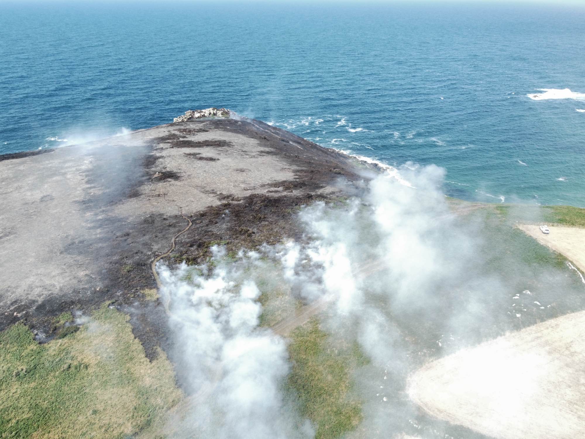 Fire at Zennor Head, Cornwall in July 2022 (National Trust/PA)