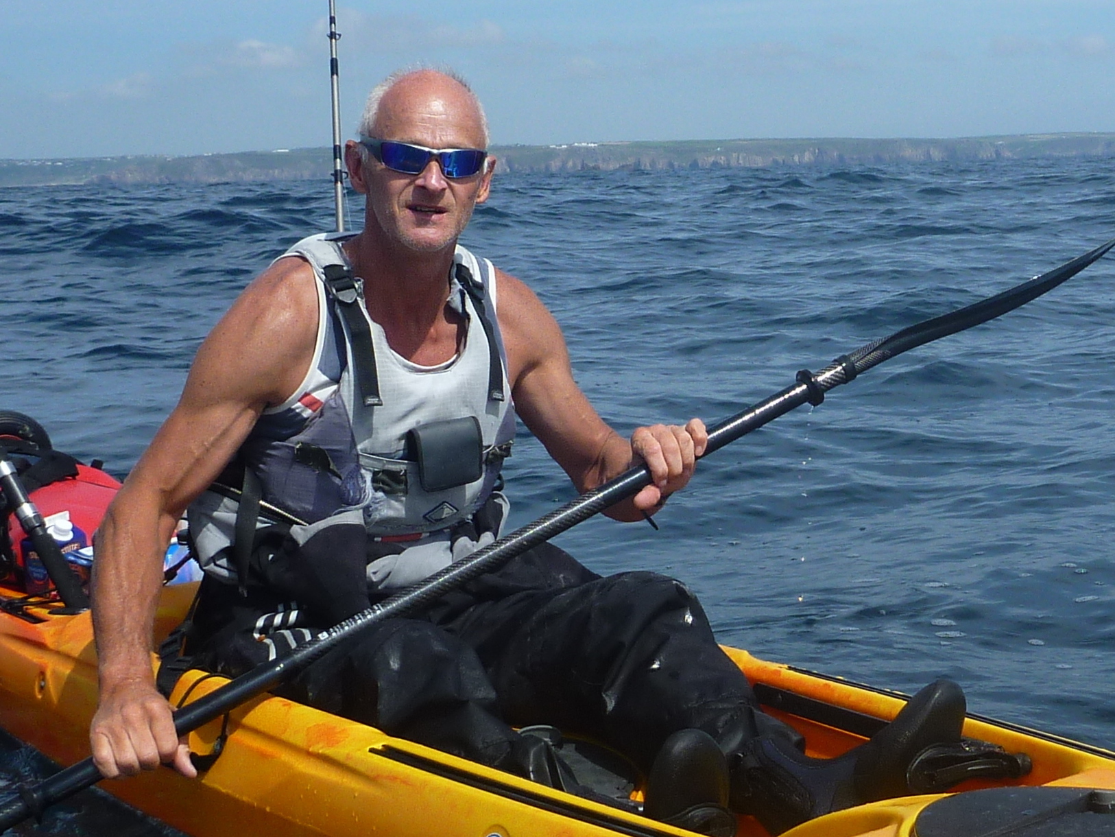 Rupert Kirkwood in his kayak