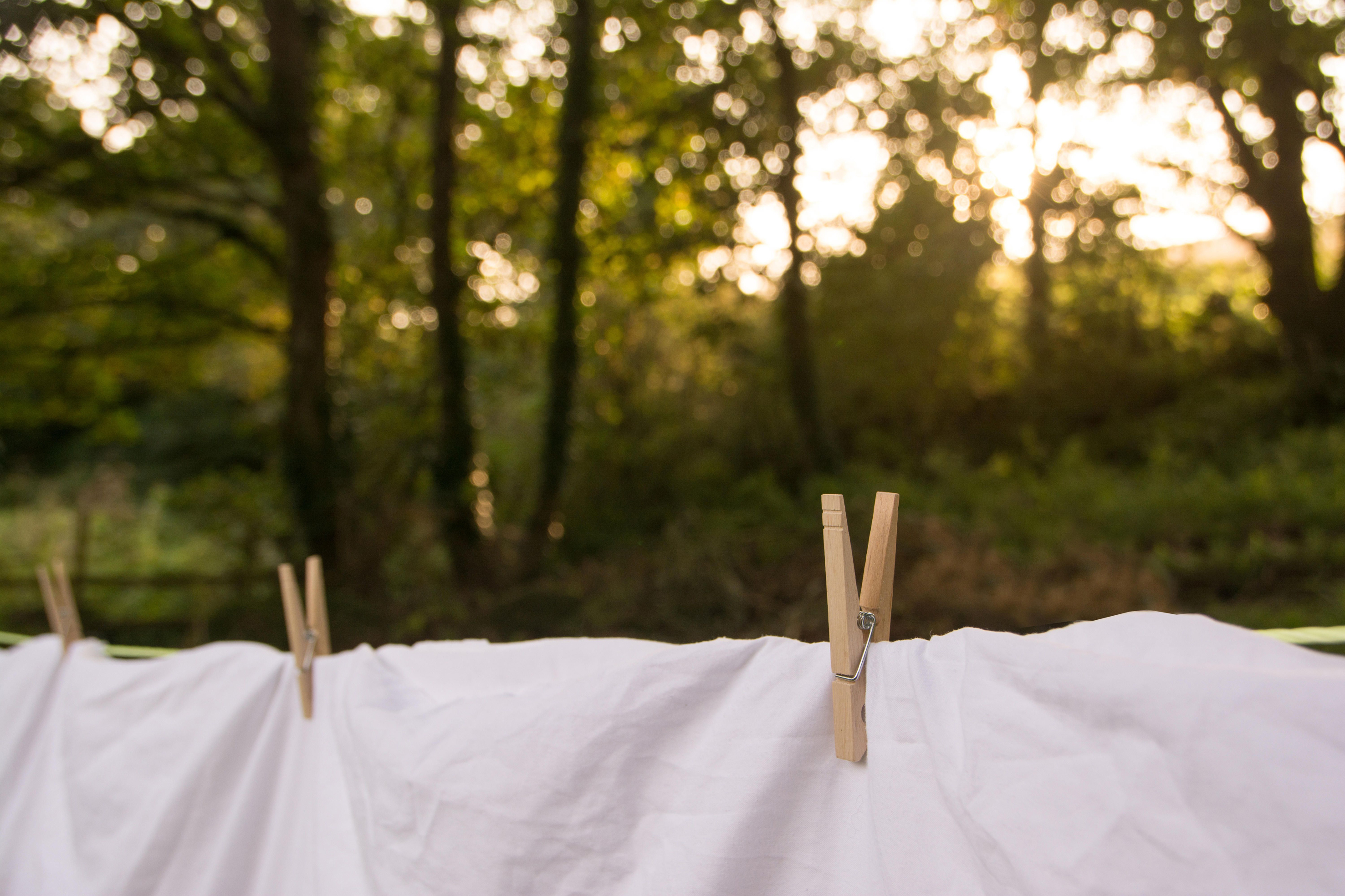 Washing line in summery setting