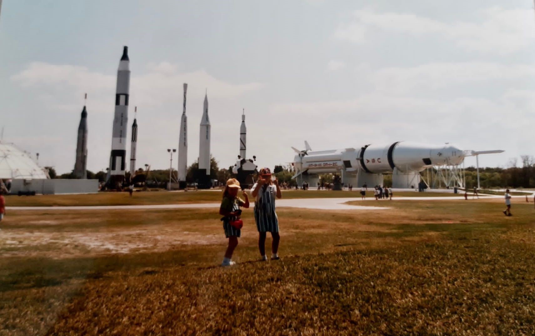 Sian Cleaver (left) as child, with her sister at Kennedy Space Centre 