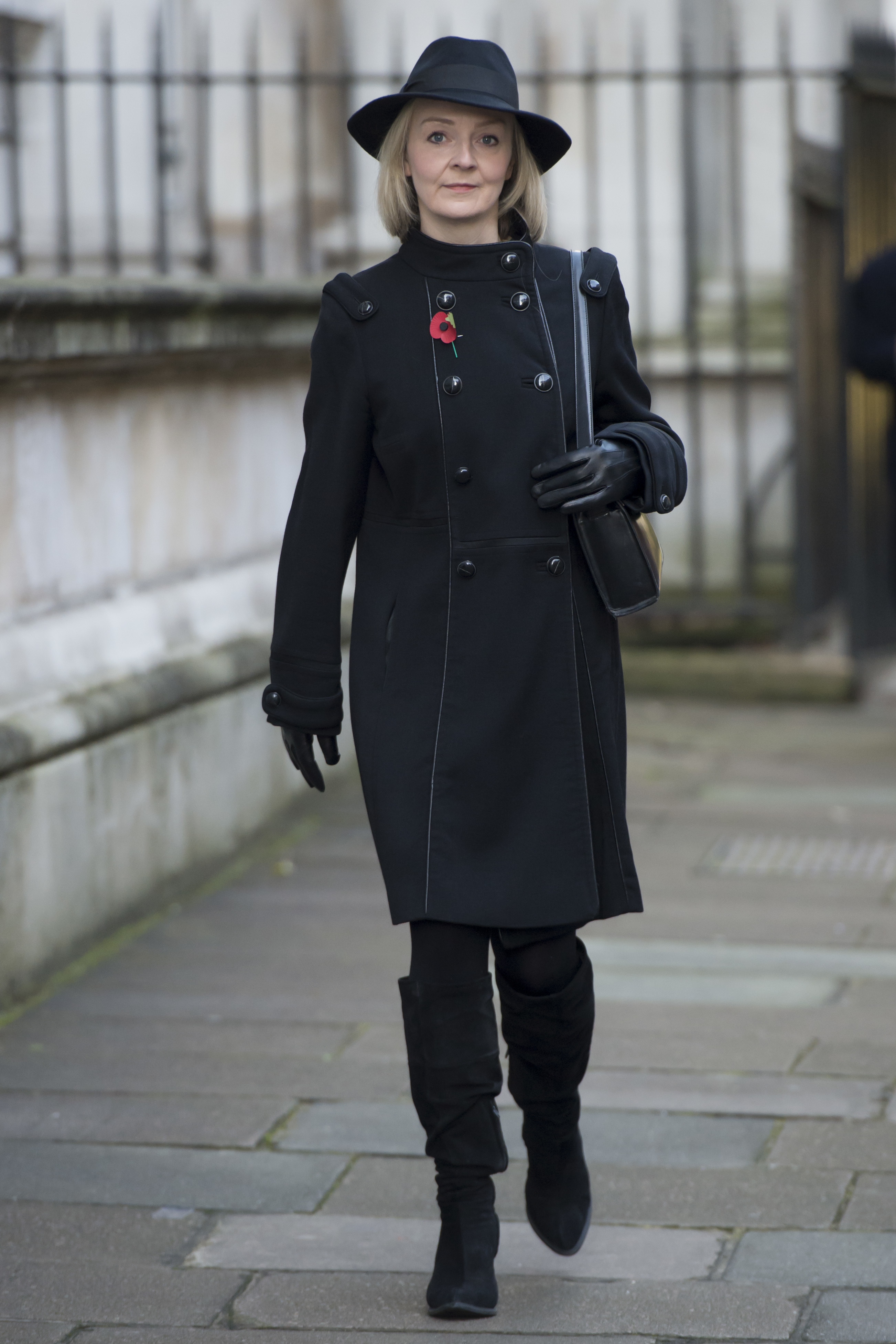 Then Justice Secretary Liz Truss walks through Downing Street, in 2016