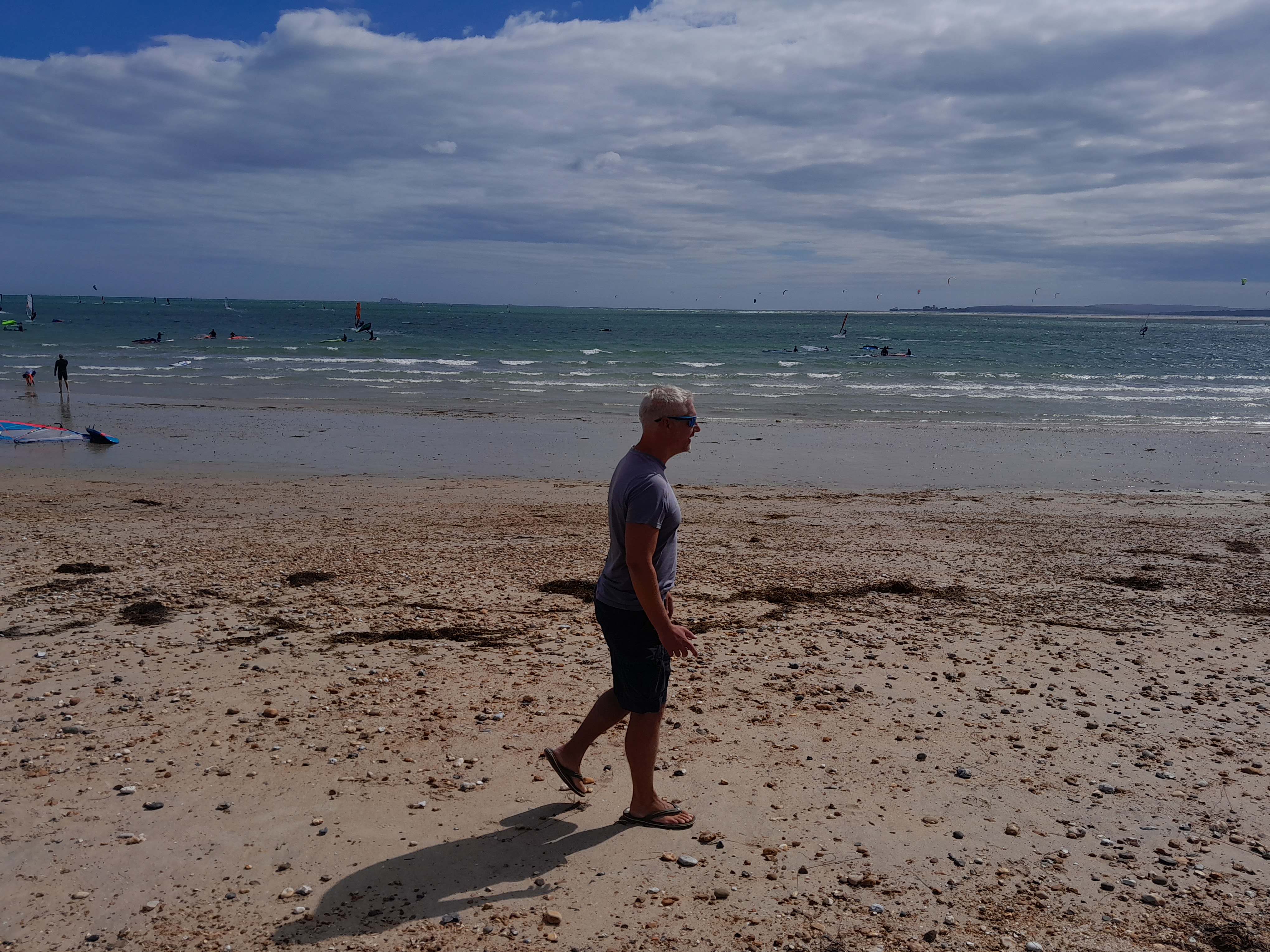 Man walking on the sand