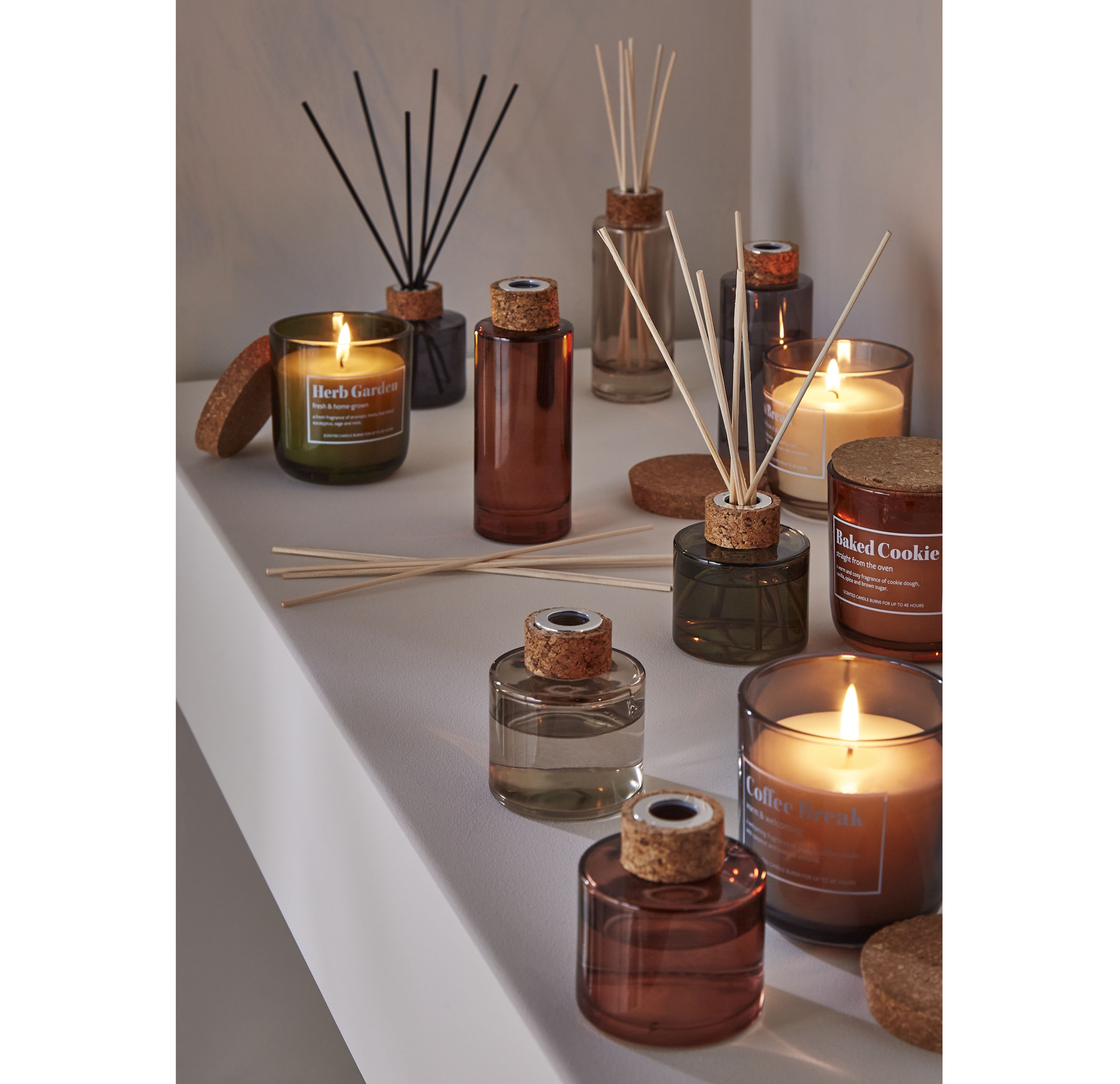 Baked Cookie Reed Diffuser, from £7, candles from a selection, Matalan