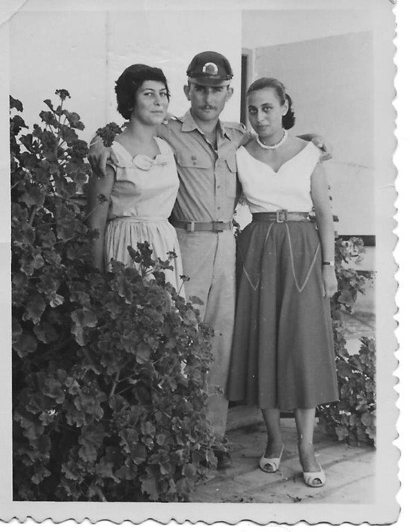 Shaul with his adopted sister Martha, left, and cousin Eva, in 1956 