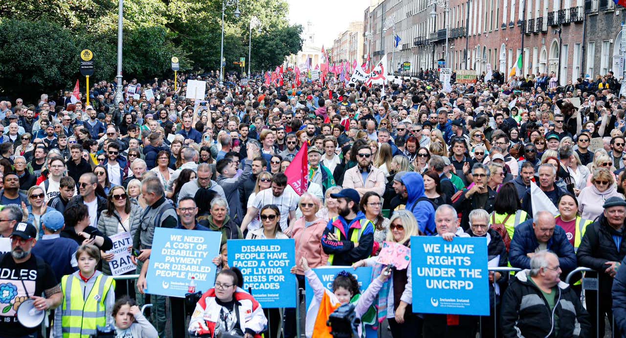 Thousands take to the streets in Dublin over costofliving crisis