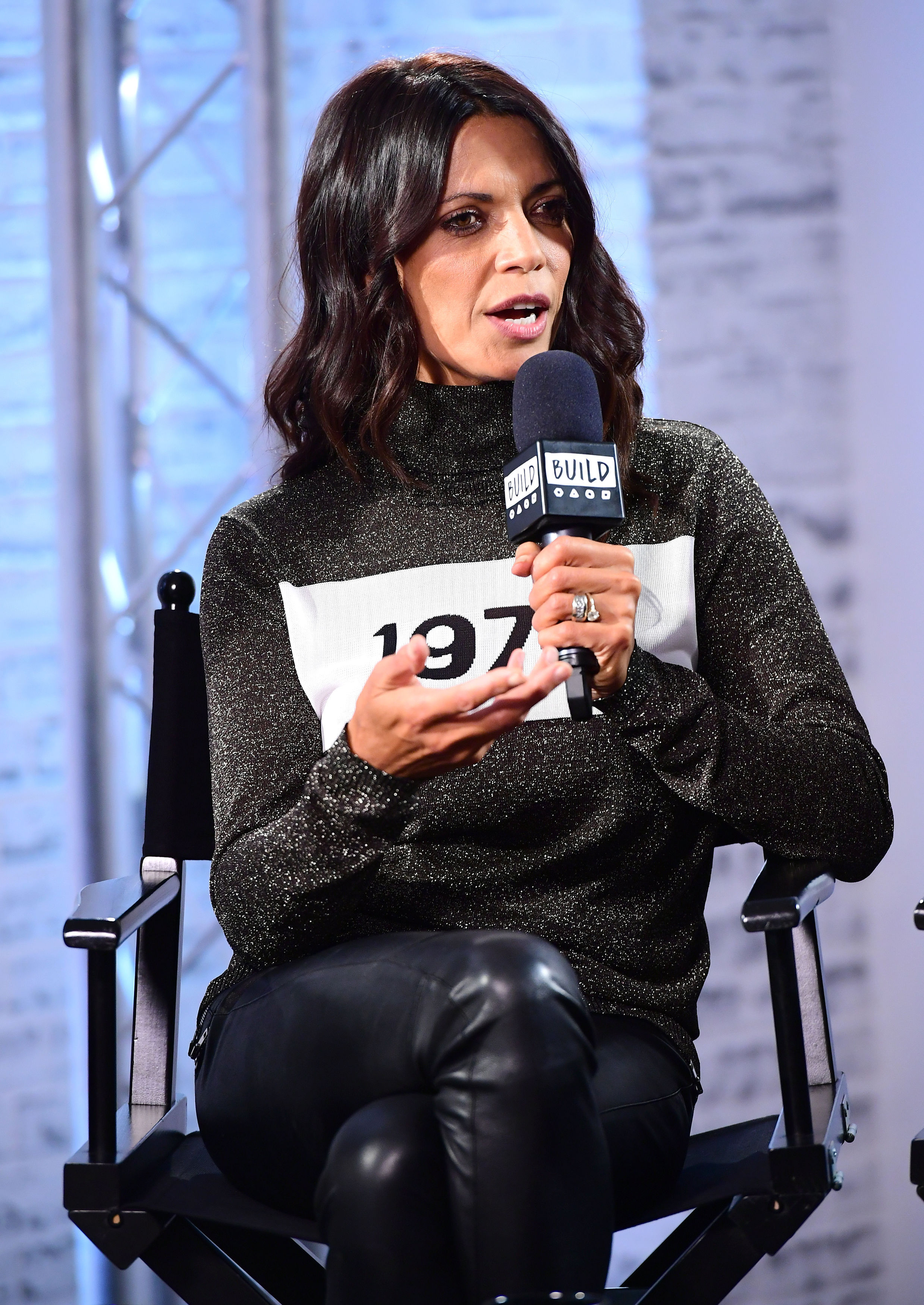 Jenny Powell doing a presenting job in 2017