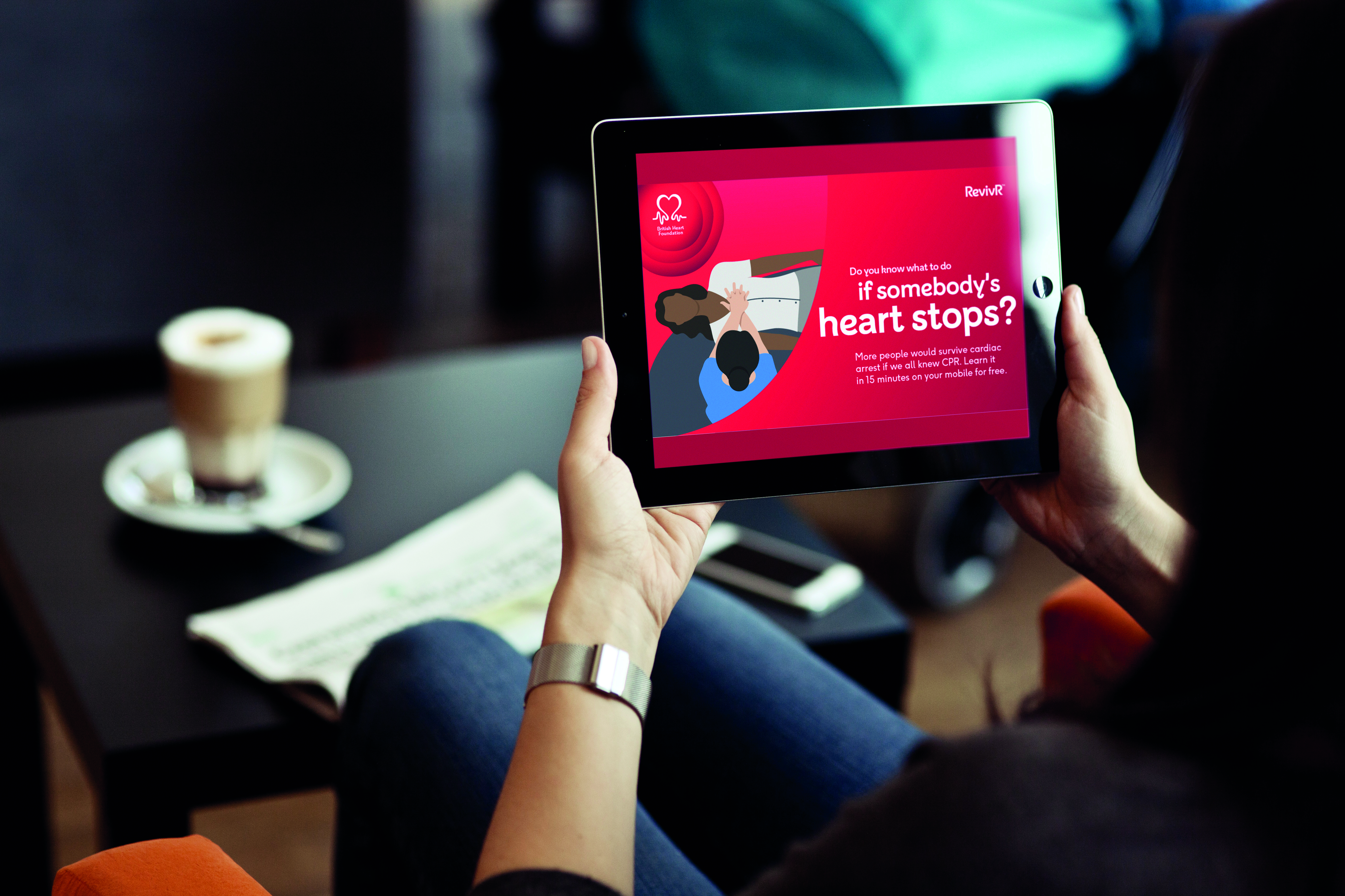 The BHF said that in just 15 minutes the RevivR app shows when and how to do CPR to save someone’s life (BHF/PA)