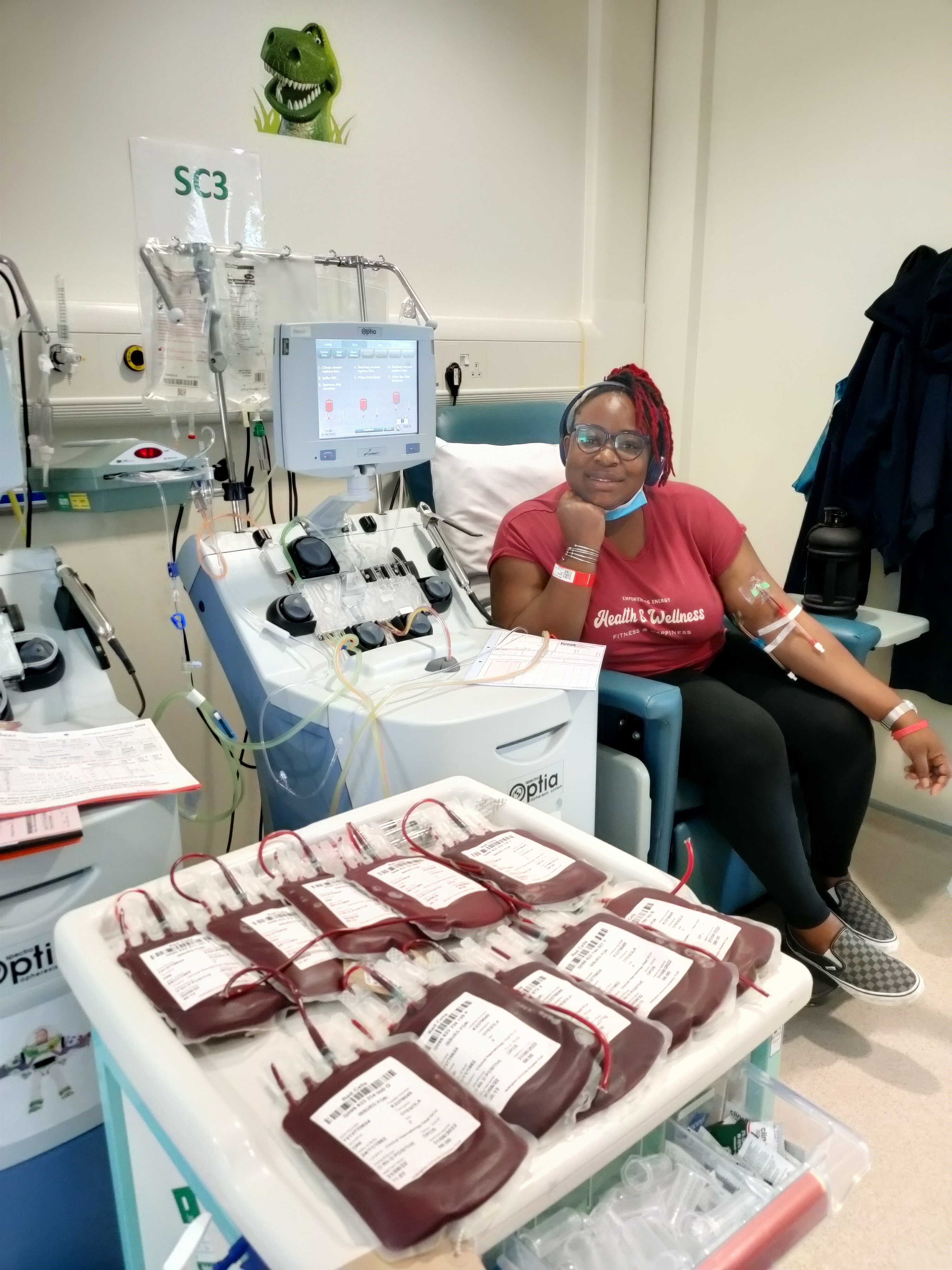 Oyesola Oni needs all her blood replaced by donor blood every five weeks due to sickle cell.