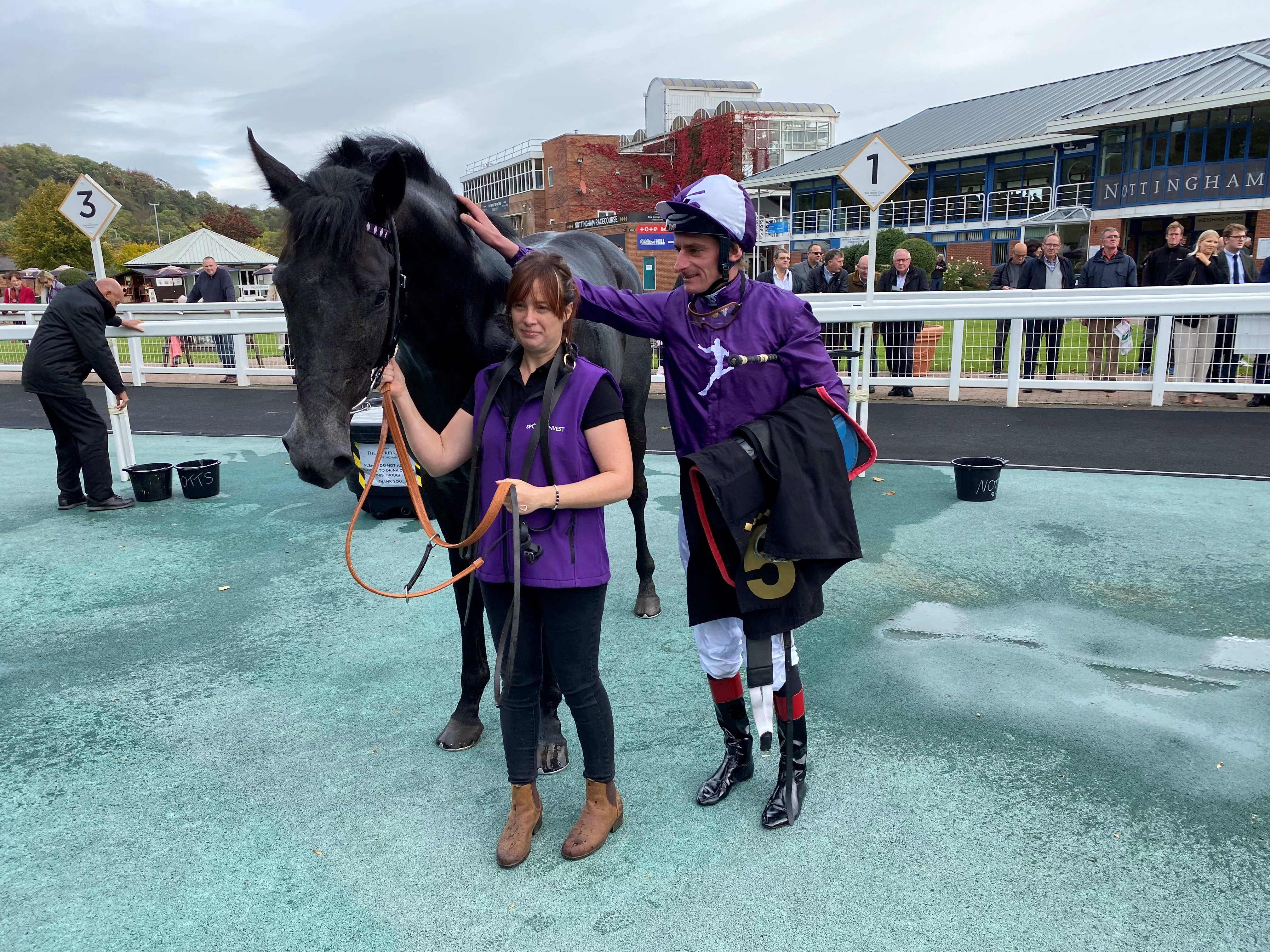 King Of Steel after winning the British Stallion Studs EBF Maiden Stakes at Nottingham