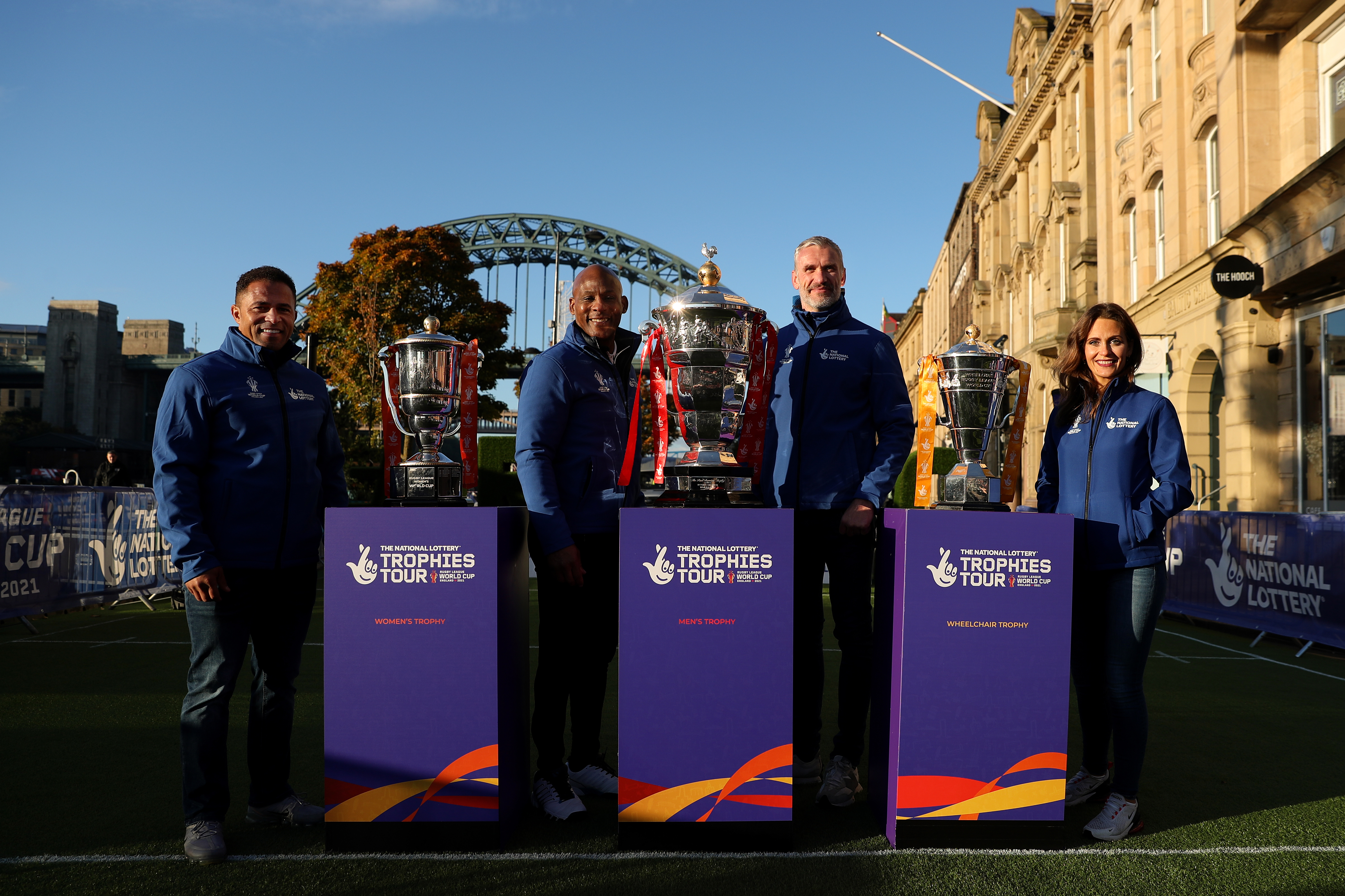 Rugby League Legends Ellery Hanley, Jamie Peacock, Jason Robinson and Rebecca Stevens,