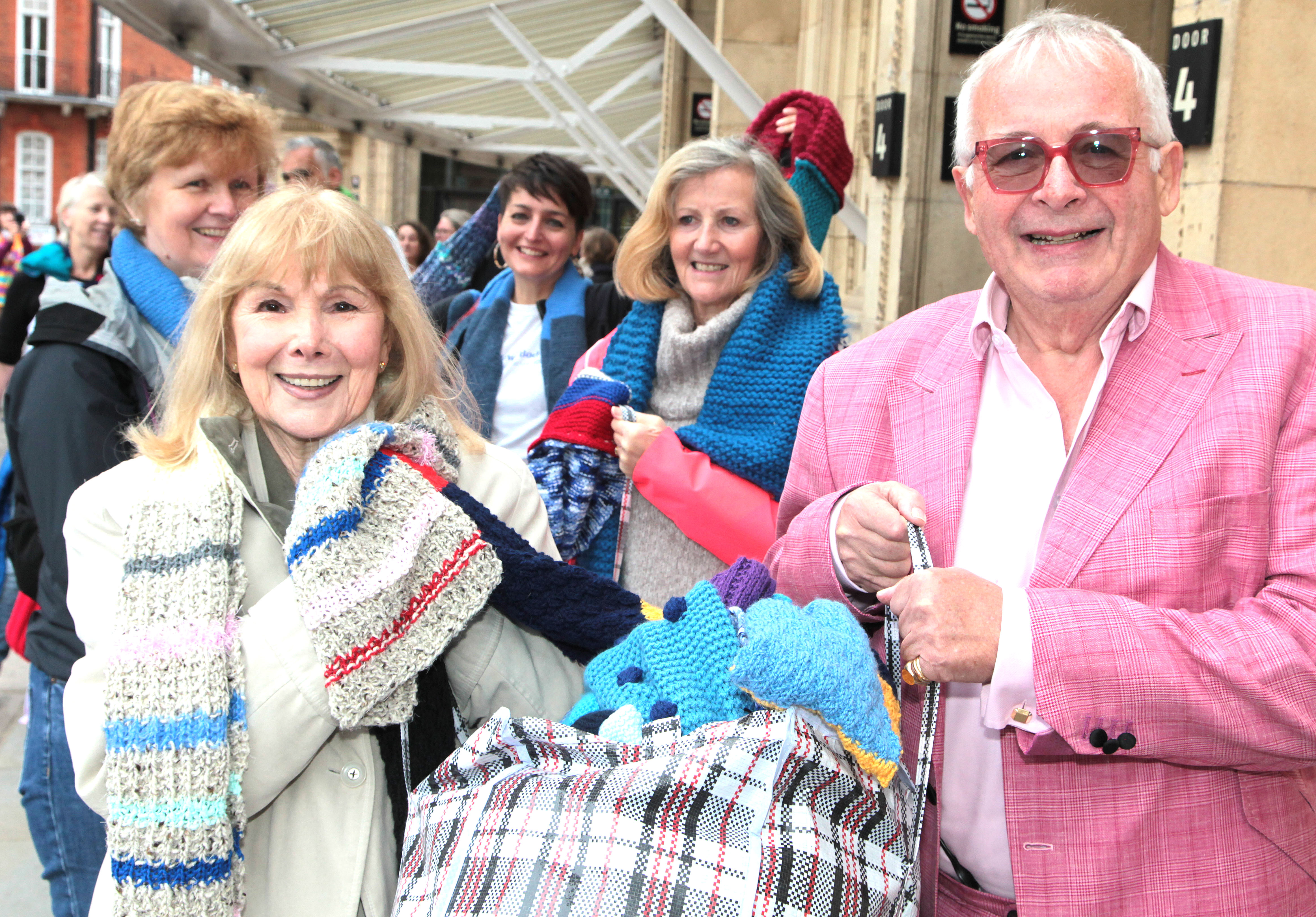 Susan Hampshire and Christopher Biggins with scarves