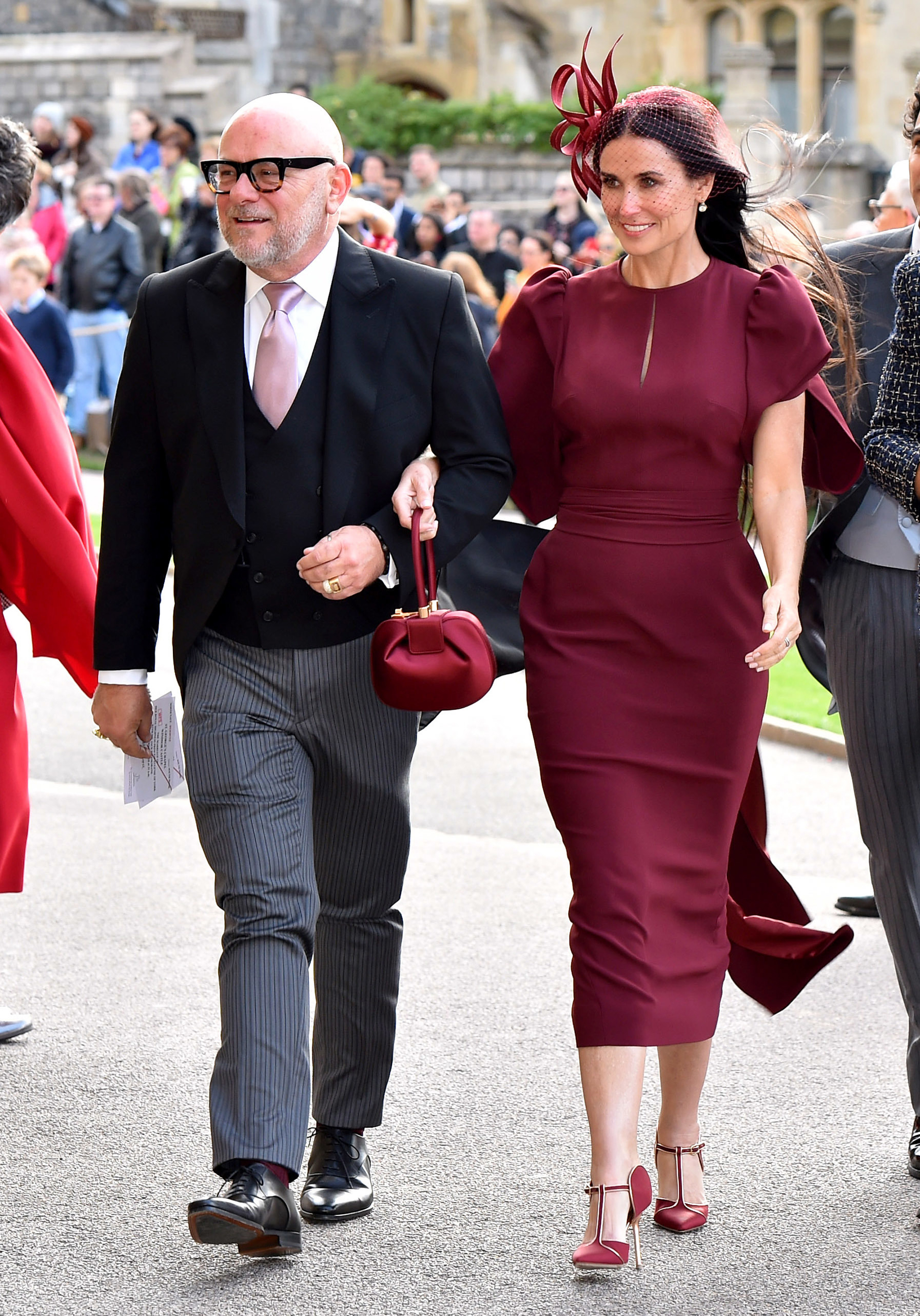 Demi Moore arrives for the wedding of Princess Eugenie to Jack Brooksbank 