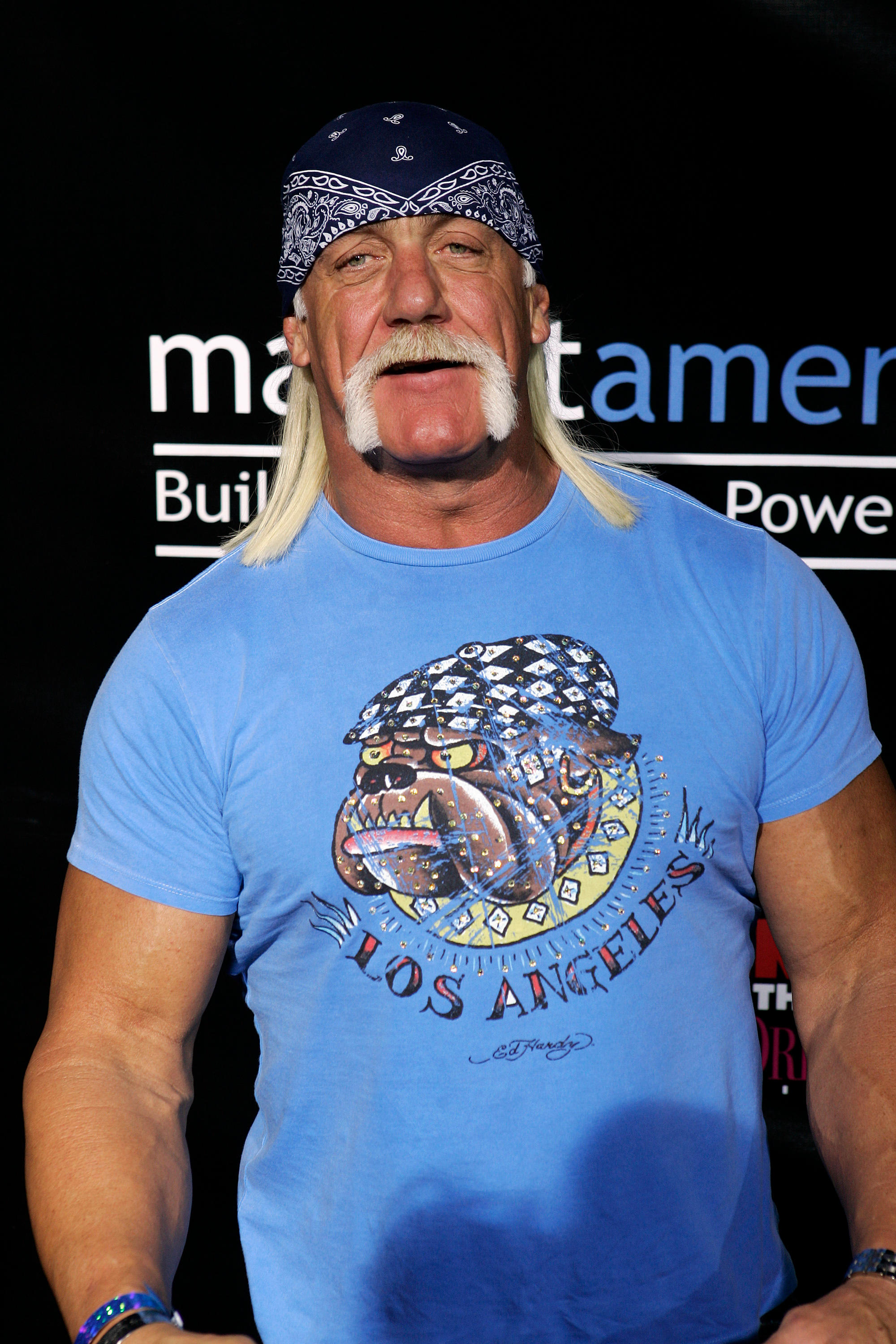 Hulk Hogan with his famous horseshoe moustache