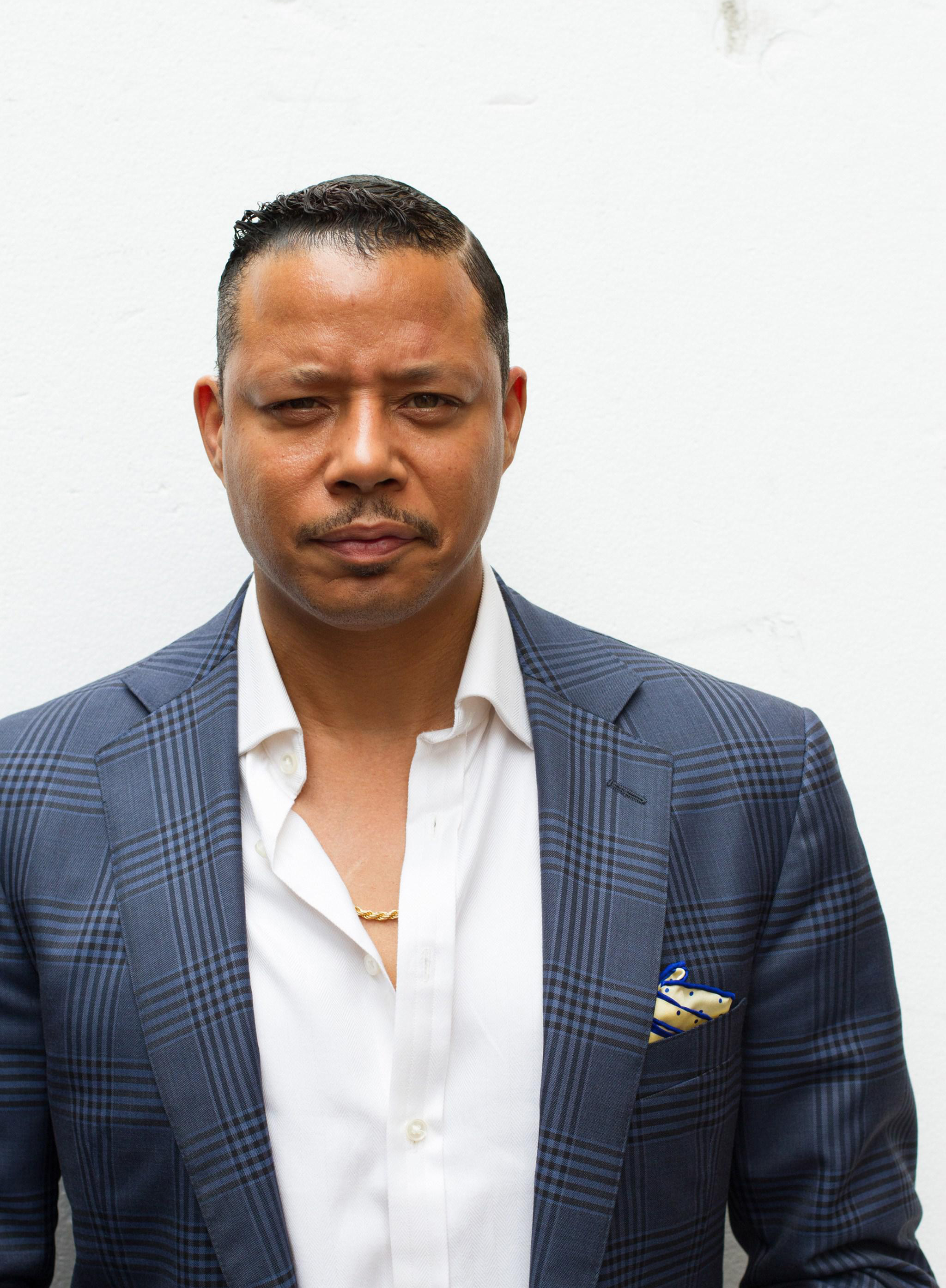 actor Terrence Howard sporting a pencil moustache